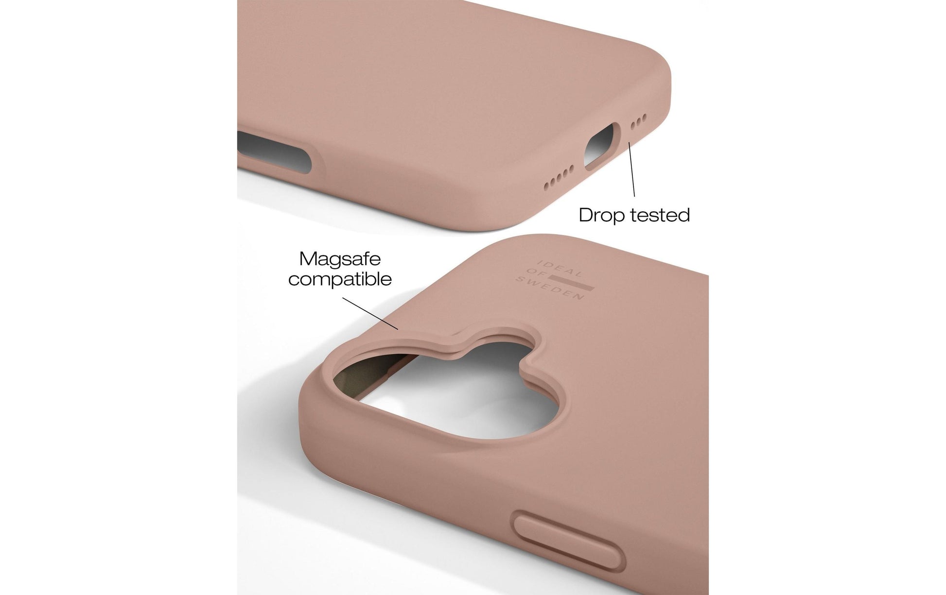 iDeal of Sweden Backcover – für Apple iPhone 16, MagSafe, Silikon, Blush Pink, bis 1,52 m sturzsicher
