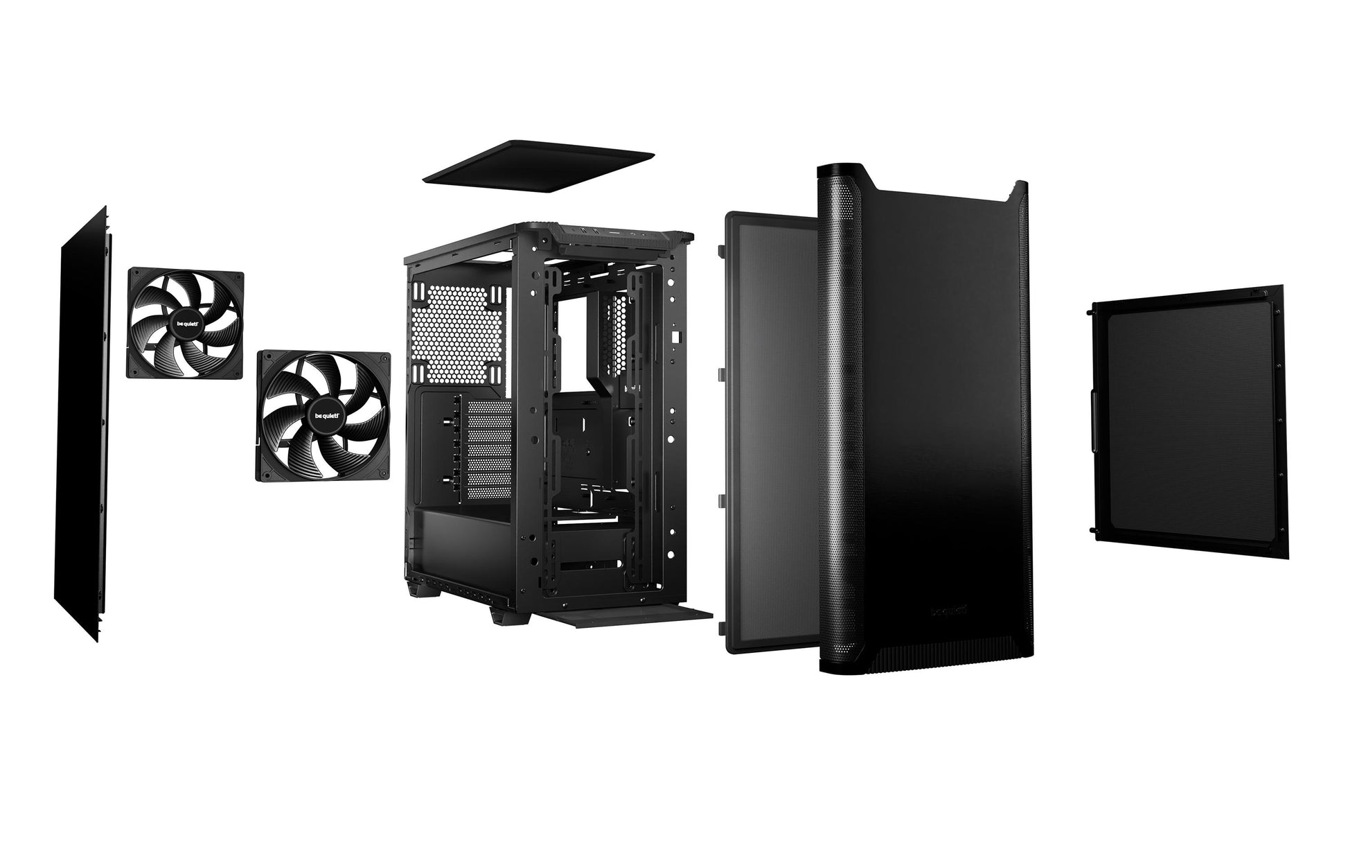 be quiet! be quiet PURE BASE 501 – Midi-Tower – Schwarz, ATX/micro-ATX/Mini-ITX, 1×140 mm vorne, Max. CPU-Höhe 178 mm