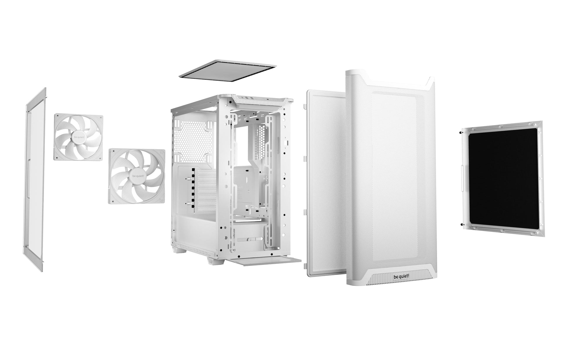 be quiet! be quiet Pure Base 501 – PC-Gehäuse – Midi-Tower, Seitenfenster, ATX, micro ATX, Mini-ITX, 7 Slots, Weiss