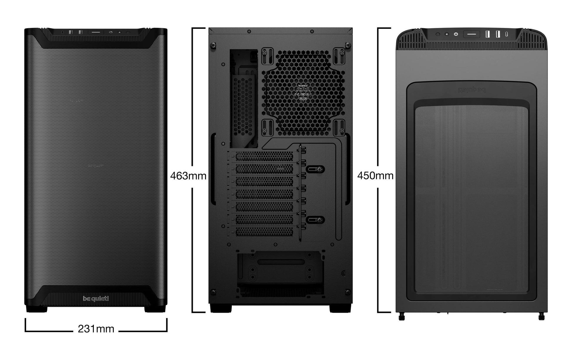 be quiet! be quiet Pure Base 501 Window – Midi Tower, Schwarz, Seitenfenster, 1×140 mm vorne, 1×140 mm hinten, ATX