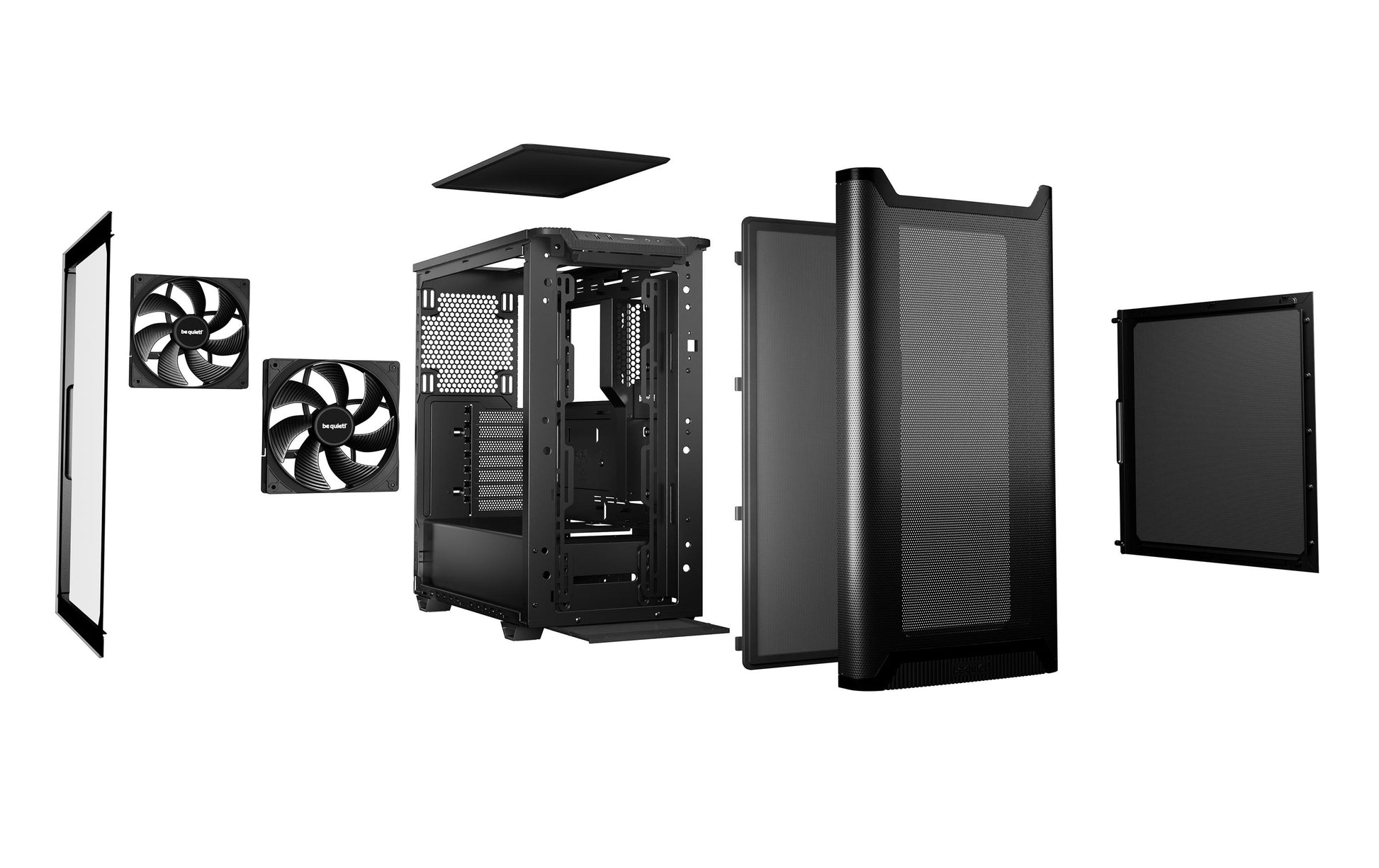 be quiet! be quiet Pure Base 501 Window – Midi Tower, Schwarz, Seitenfenster, 1×140 mm vorne, 1×140 mm hinten, ATX