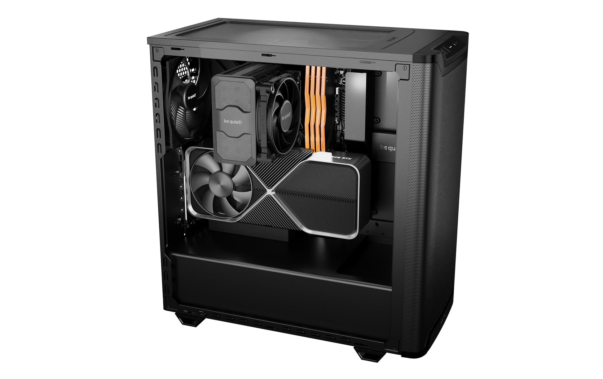be quiet! be quiet Pure Base 501 Window – Midi Tower, Schwarz, Seitenfenster, 1×140 mm vorne, 1×140 mm hinten, ATX