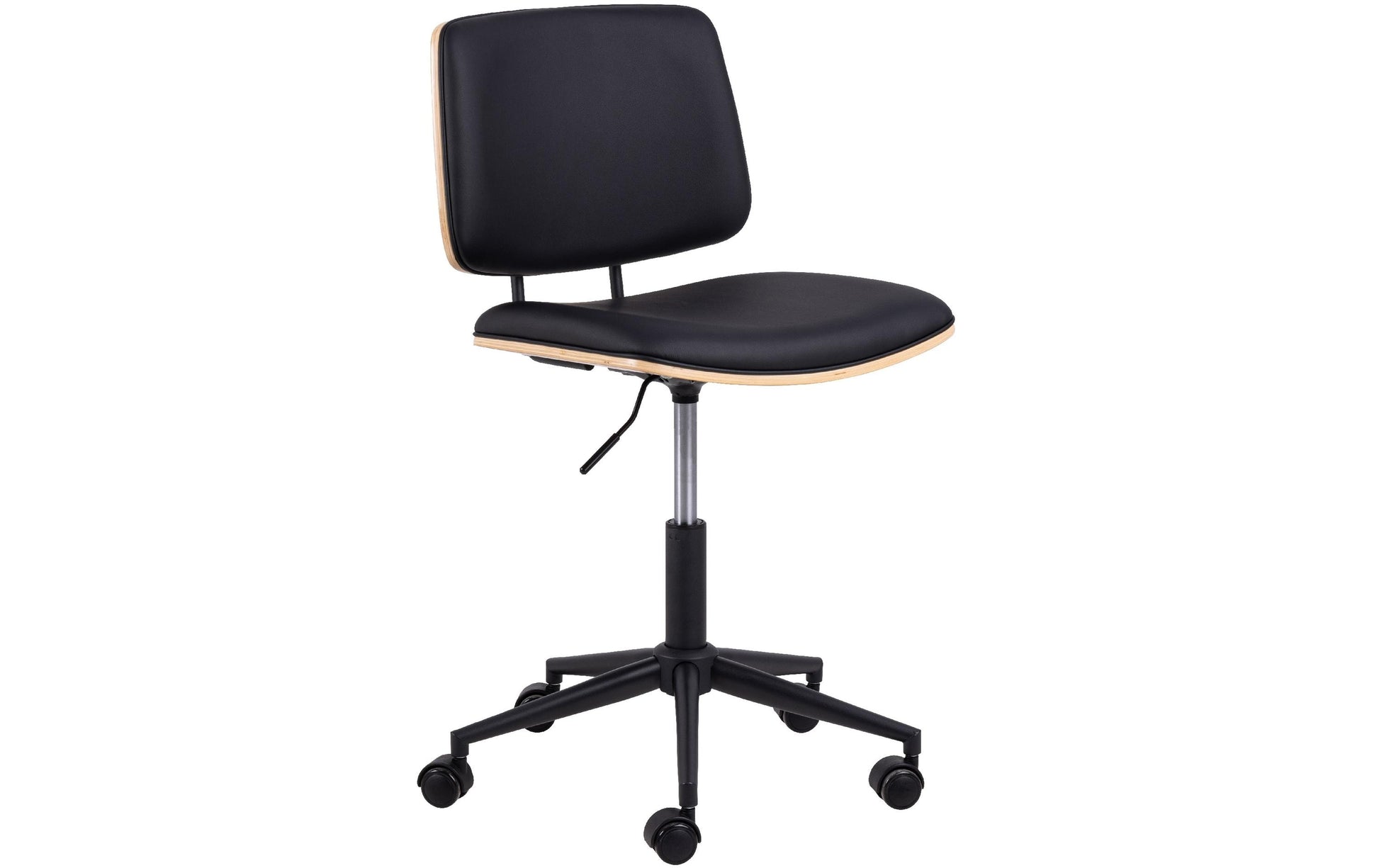 Actona AC Design Bürostuhl Owen – schwarz, Holzrücken