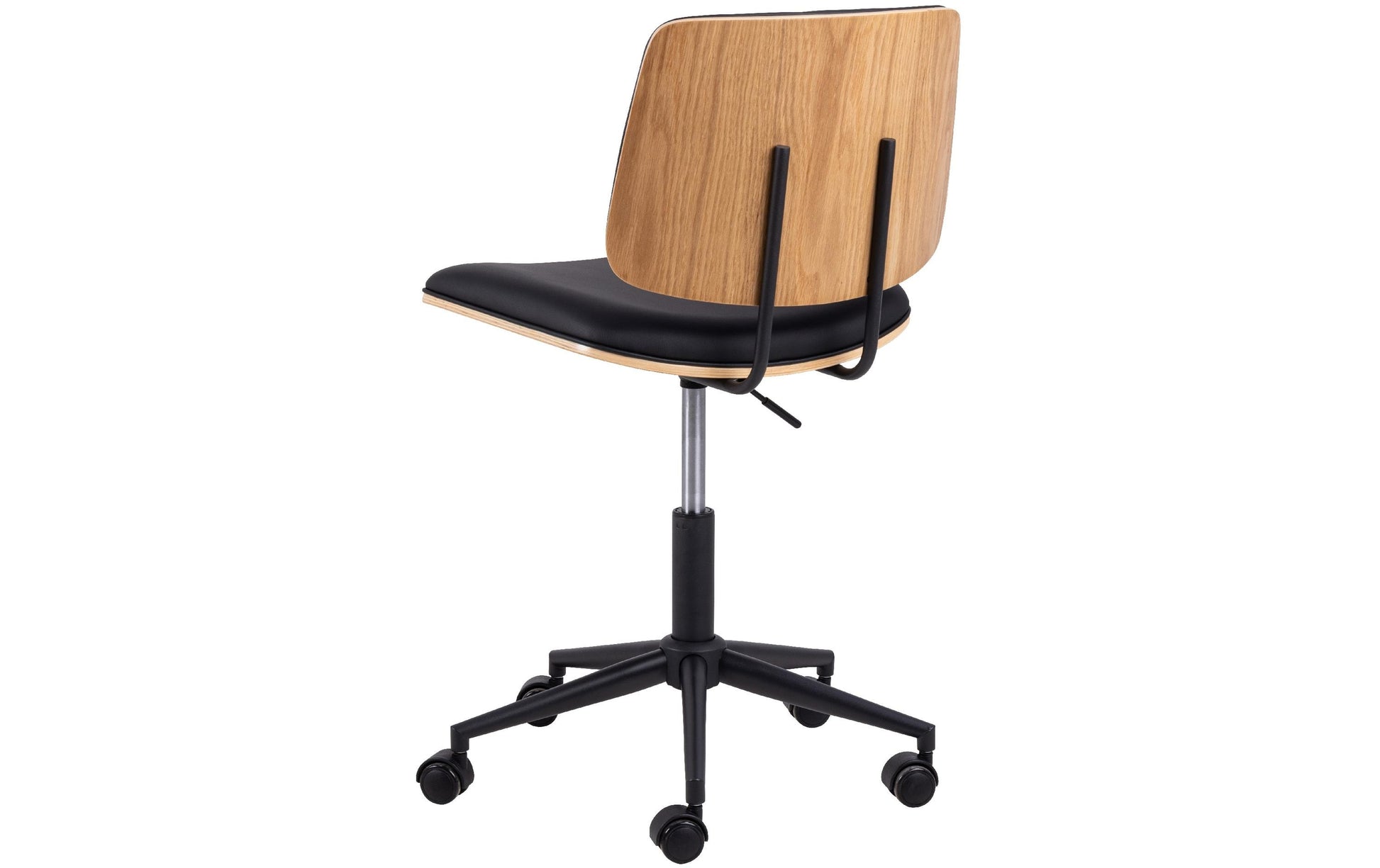 Actona AC Design Bürostuhl Owen – schwarz, Holzrücken
