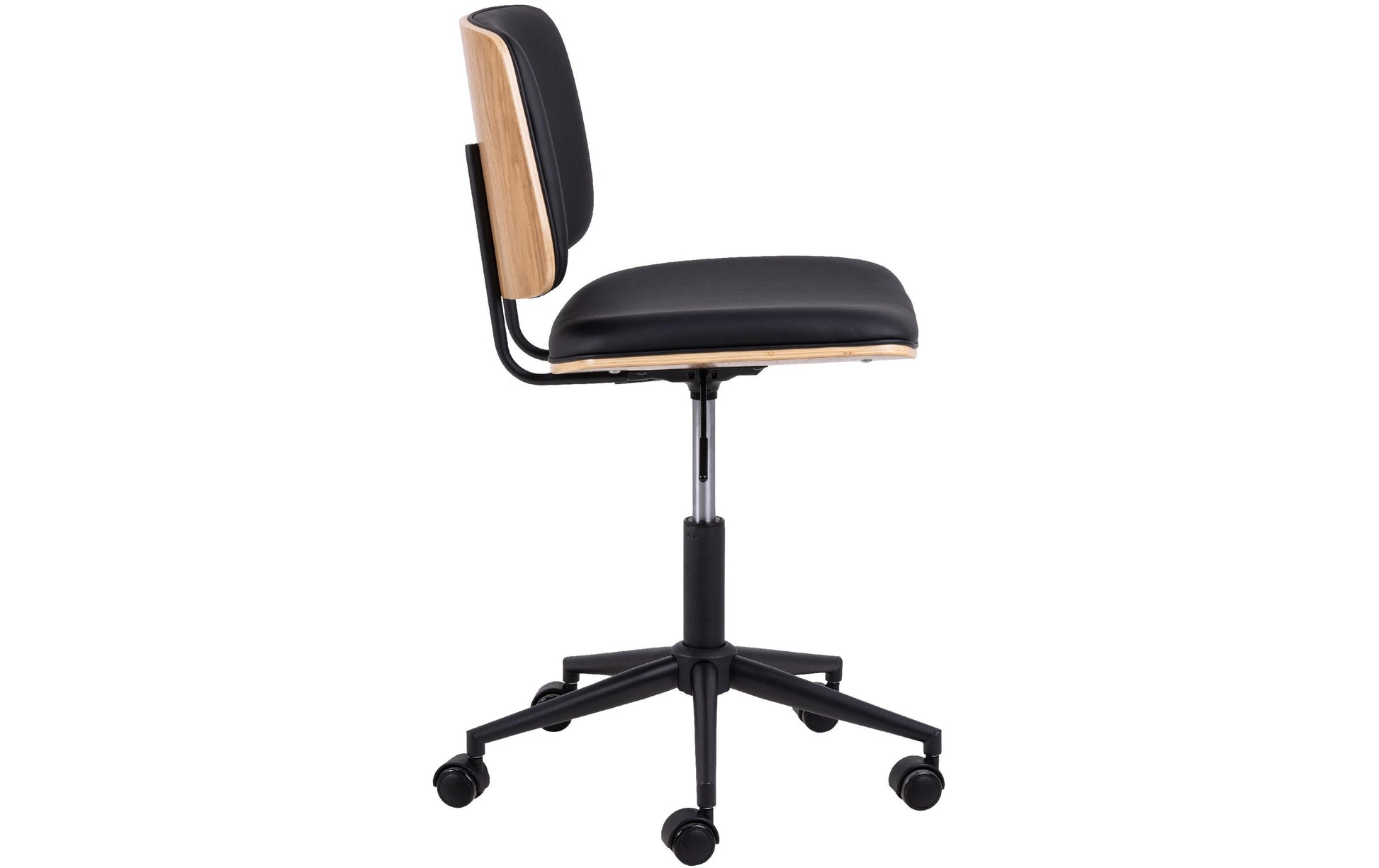 Actona AC Design Bürostuhl Owen – schwarz, Holzrücken