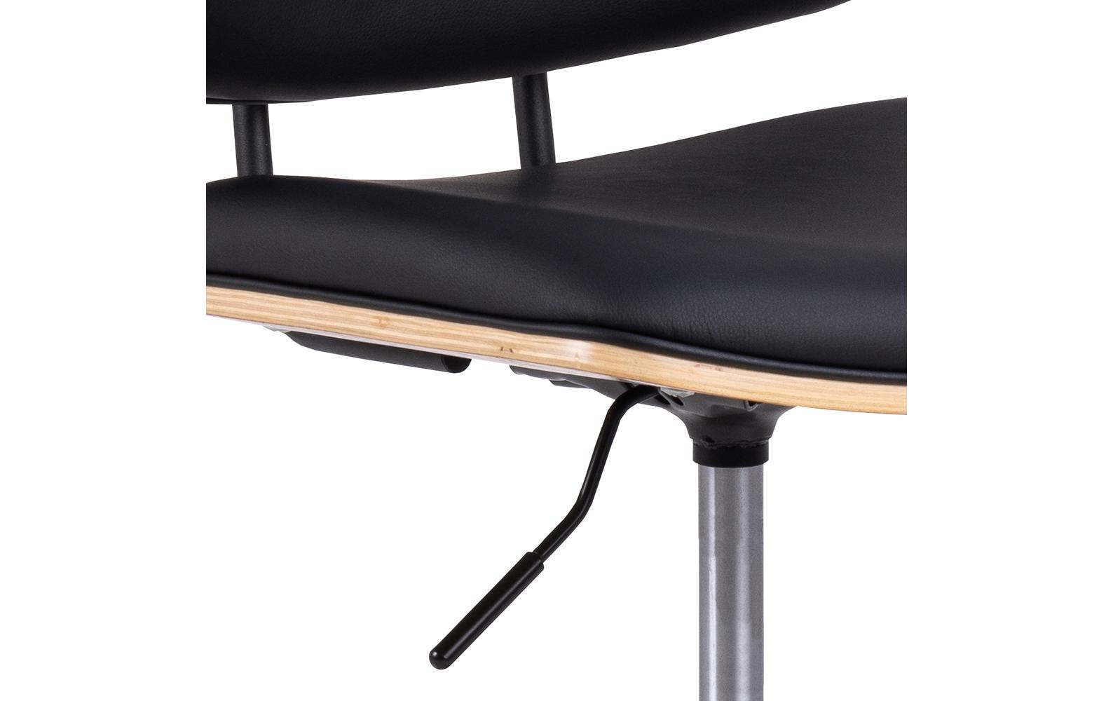 Actona AC Design Bürostuhl Owen – schwarz, Holzrücken