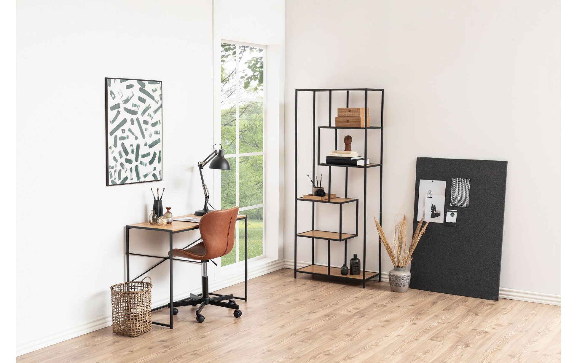 Actona AC Design – Stehtisch – 100 × 45 × 75 cm – schwarz/eiche