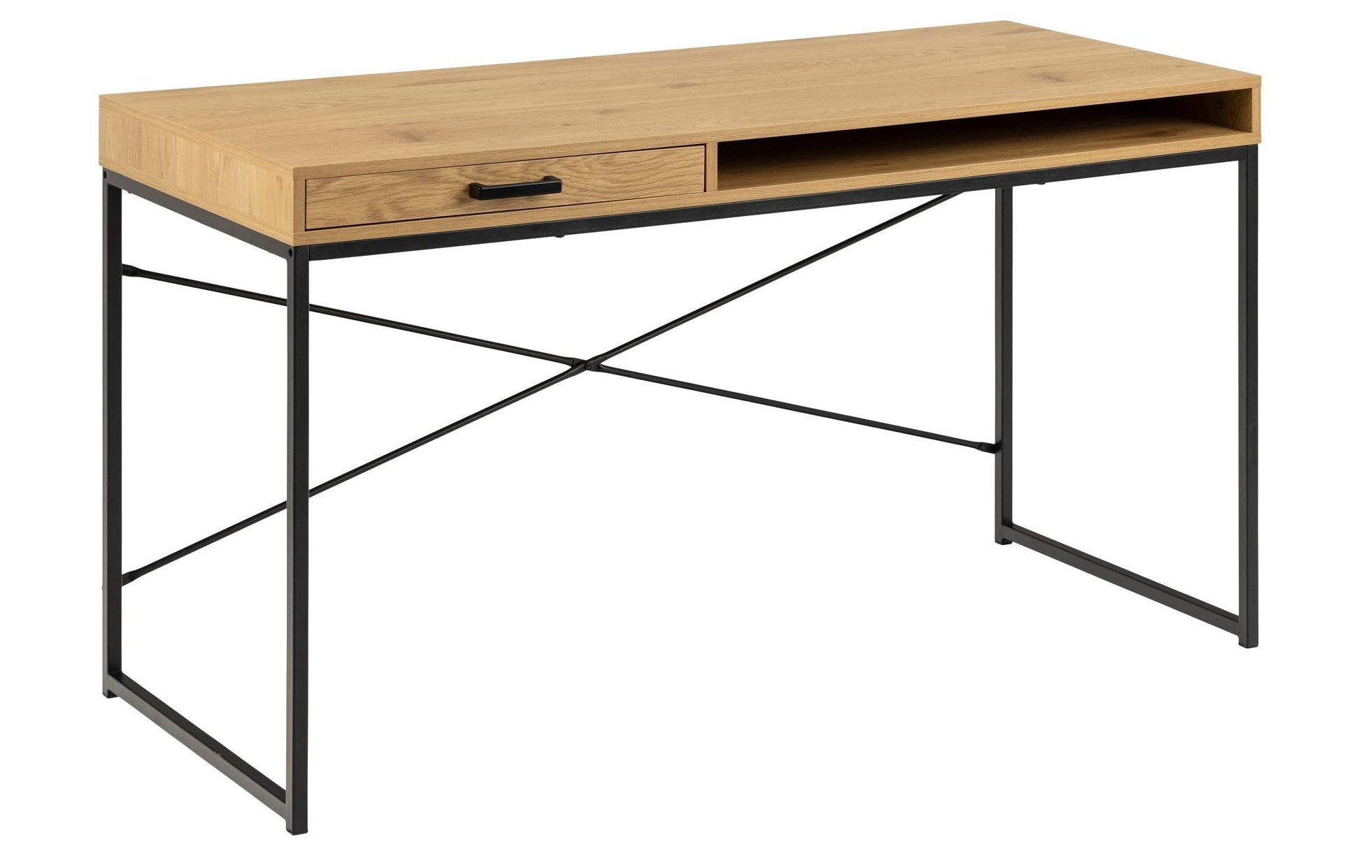 Actona AC Design Seaford – Stehtisch – 140 × 58 × 76 cm – schwarz/eiche
