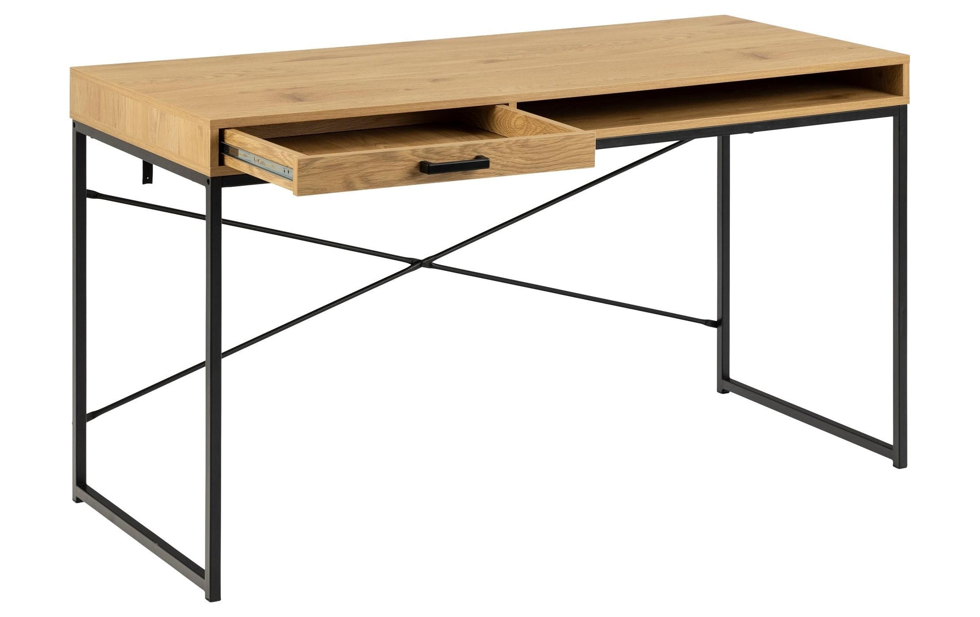Actona AC Design Seaford – Stehtisch – 140 × 58 × 76 cm – schwarz/eiche