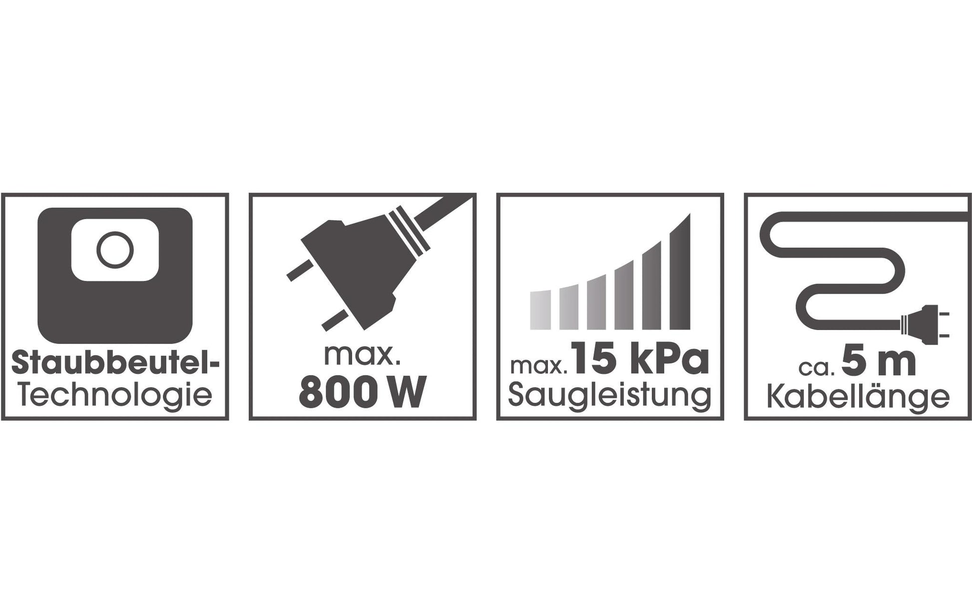 Cleanmaxx Bodenstaubsauger – 800 W, 2 l, Netzbetrieb, Kabellänge 5 m