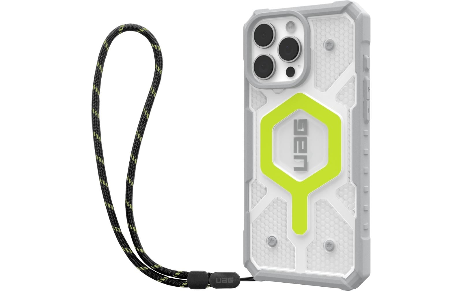 Urban Armor Gear UAG Pathfinder Rückcover – für Apple iPhone 16 Pro Max – Transparent, mit Trageschlaufe, bis 5,4 m sturzsicher