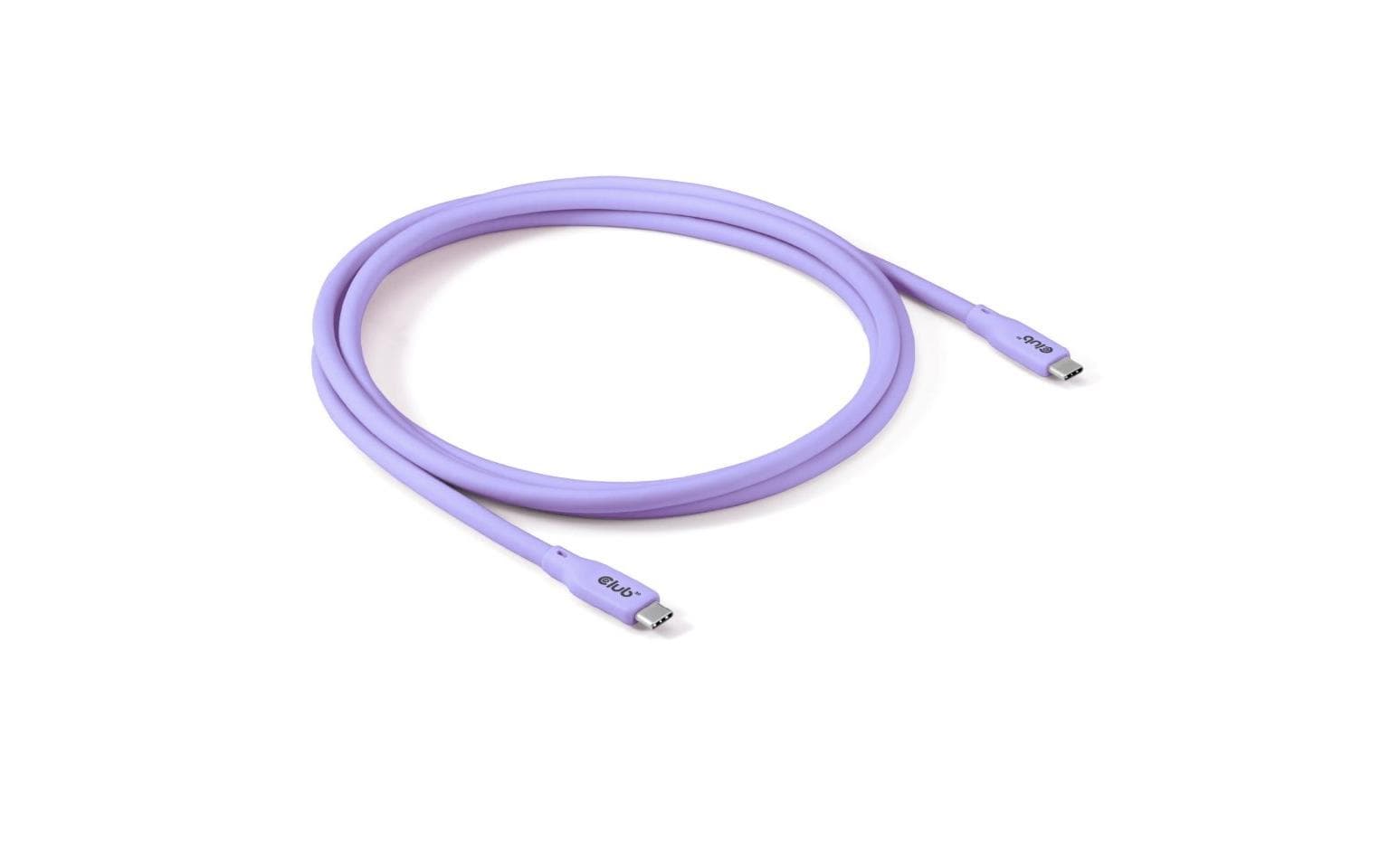 CLUB3D Club 3D – USB-C auf USB-C Kabel – USB4 20 Gbit/s – 2 m – PD 240 W – Silikon – Violett