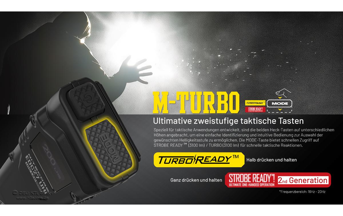 Nitecore Taschenlampe EDC27 UHI – 3100 lm, 305 m, IP54, USB, Akku, 6 Modi – Schwarz