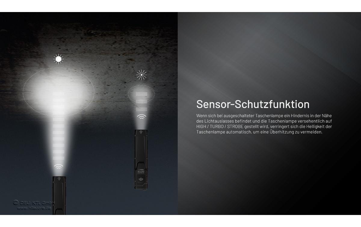 Nitecore Taschenlampe EDC27 UHI – 3100 lm, 305 m, IP54, USB, Akku, 6 Modi – Schwarz