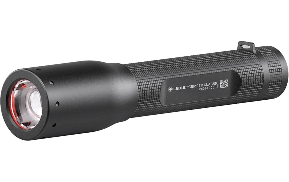 Ledlenser Taschenlampe C3R Classic – 140 lm, 100 m, IP54, Akku 320 mAh – Schwarz