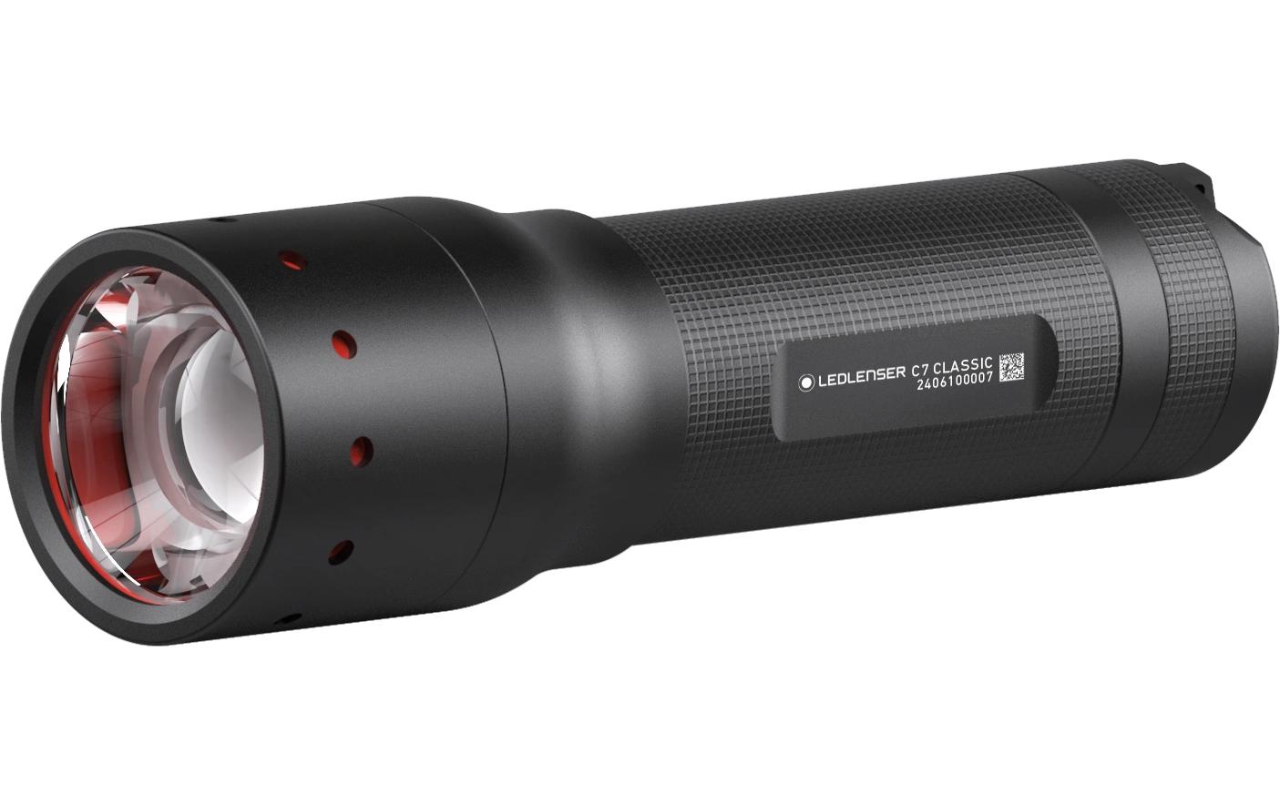 Ledlenser Taschenlampe C7 Classic – 450 lm, 300 m, IP54, Batteriebetrieb 4× AAA – Schwarz
