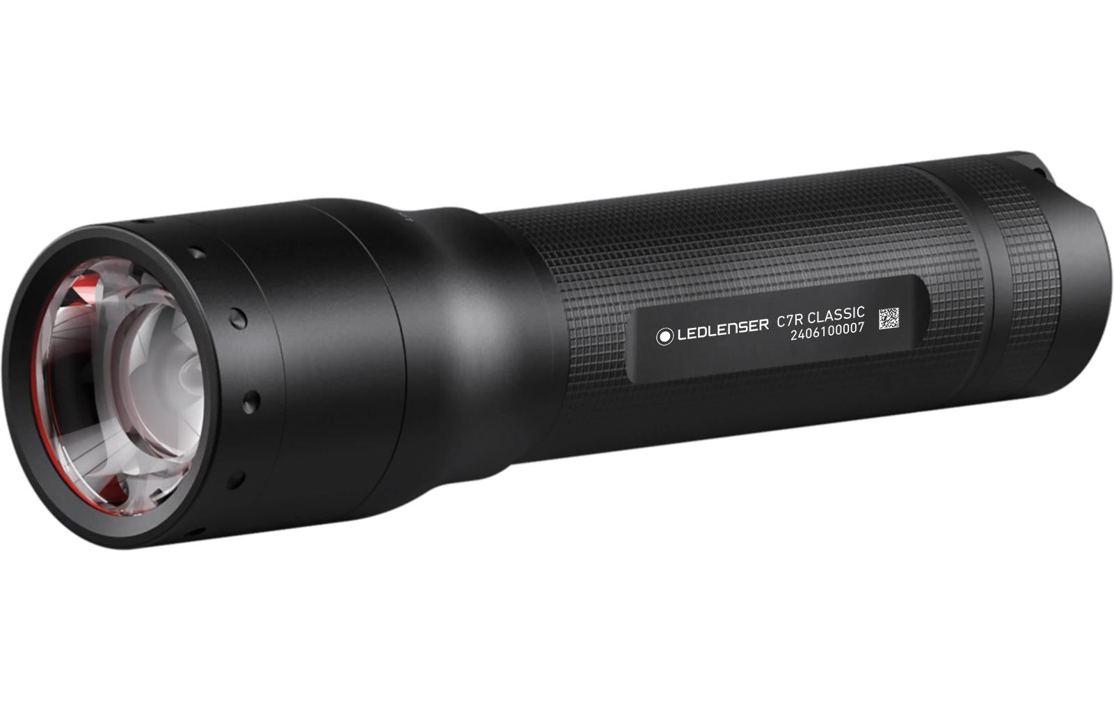Ledlenser Taschenlampe C7R Classic – 1000 lm, 210 m, IP54, Akku 2500 mAh – Schwarz