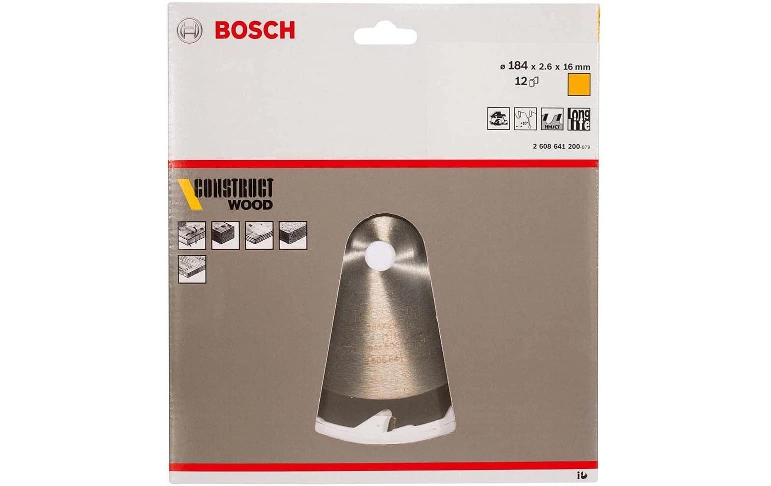 Bosch Sägeblatt 184 × 16 × 2,6 mm, 12 Zähne – für Holz – 1 Stück
