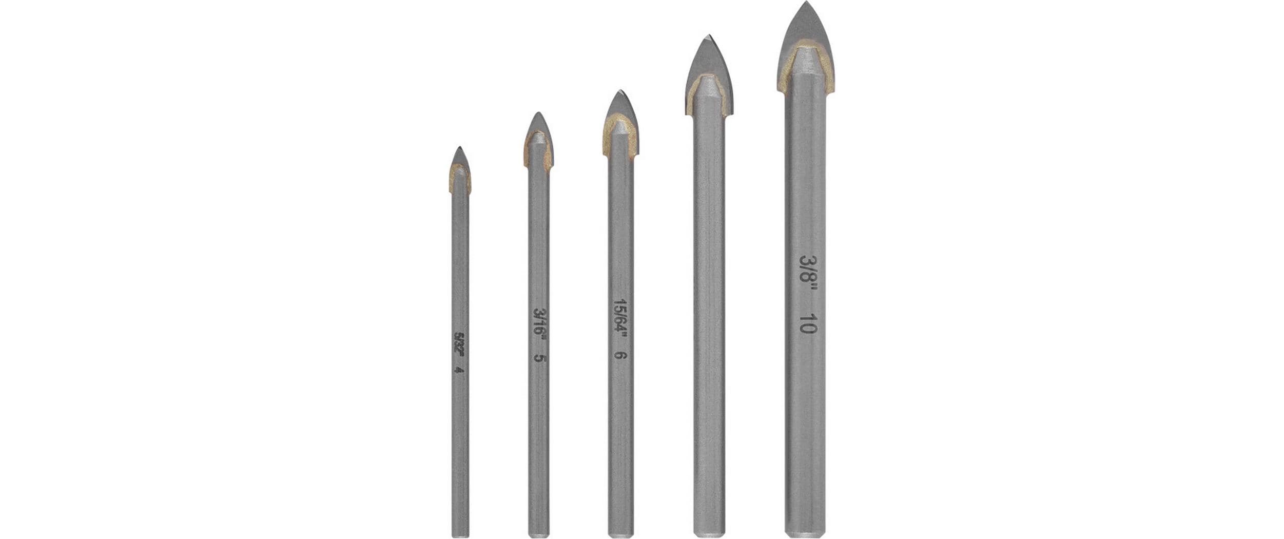 kwb Hartmetall-Glasbohrer-Set 3–8 mm Quick Bit Schaft – für Glas – 5-teilig