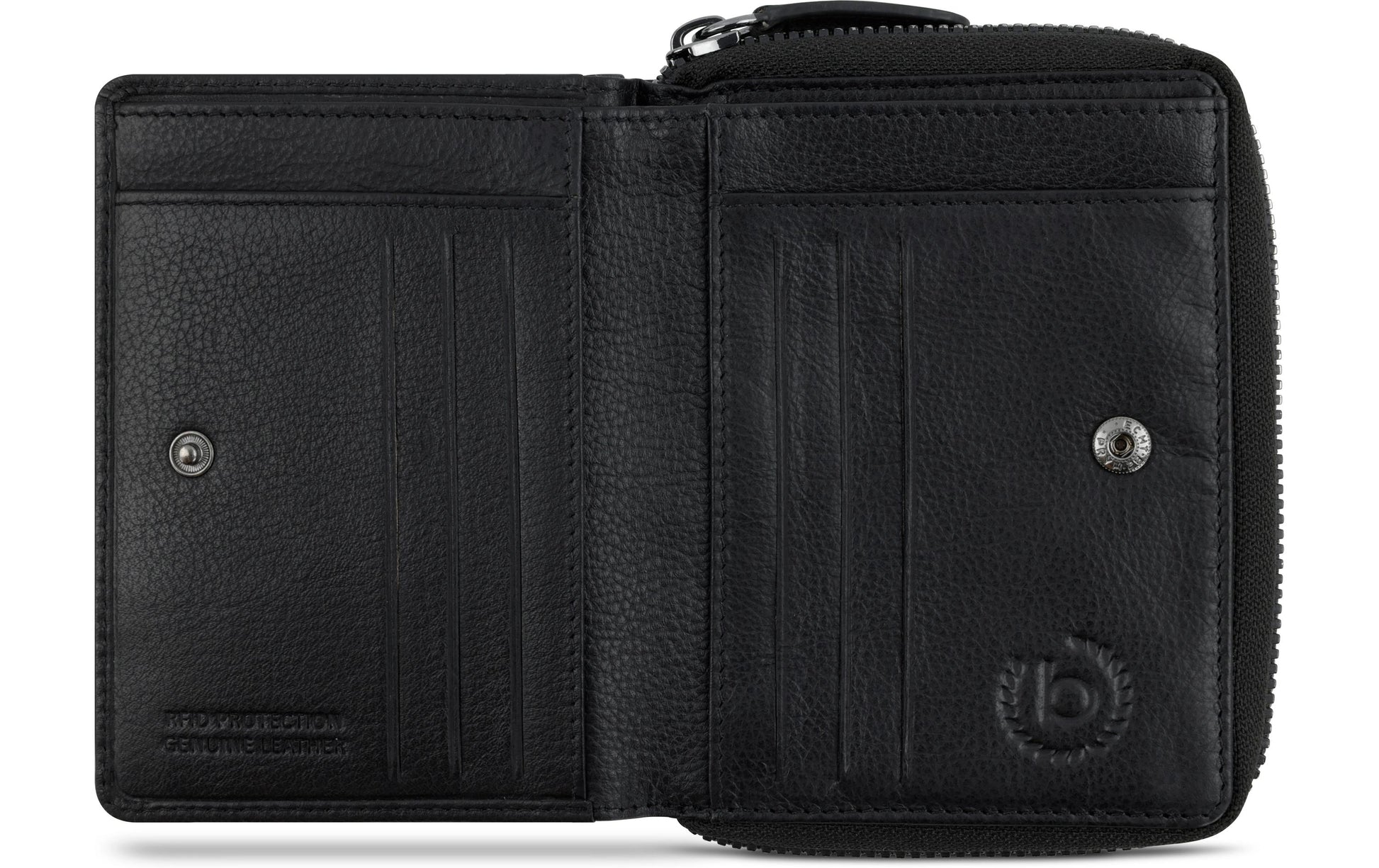 Bugatti cases Bugatti – Brieftasche Mira – RFID-Schutz, Reissverschluss, Münzfach, 8 Kartenfächer – 120×95×25 mm – Rindleder