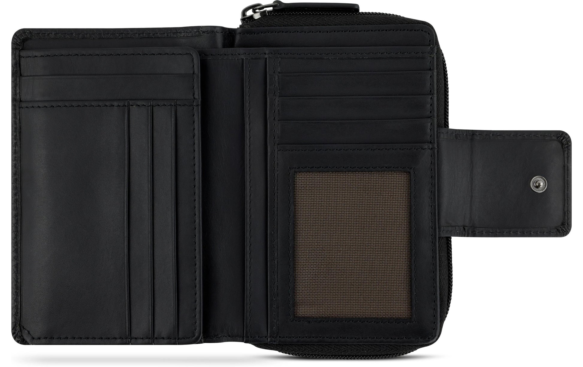 Bugatti cases Bugatti – Brieftasche Sina – Münzfach, Reissverschluss, 12 Kartentaschen – 137 × 95 × 30 mm – schwarz