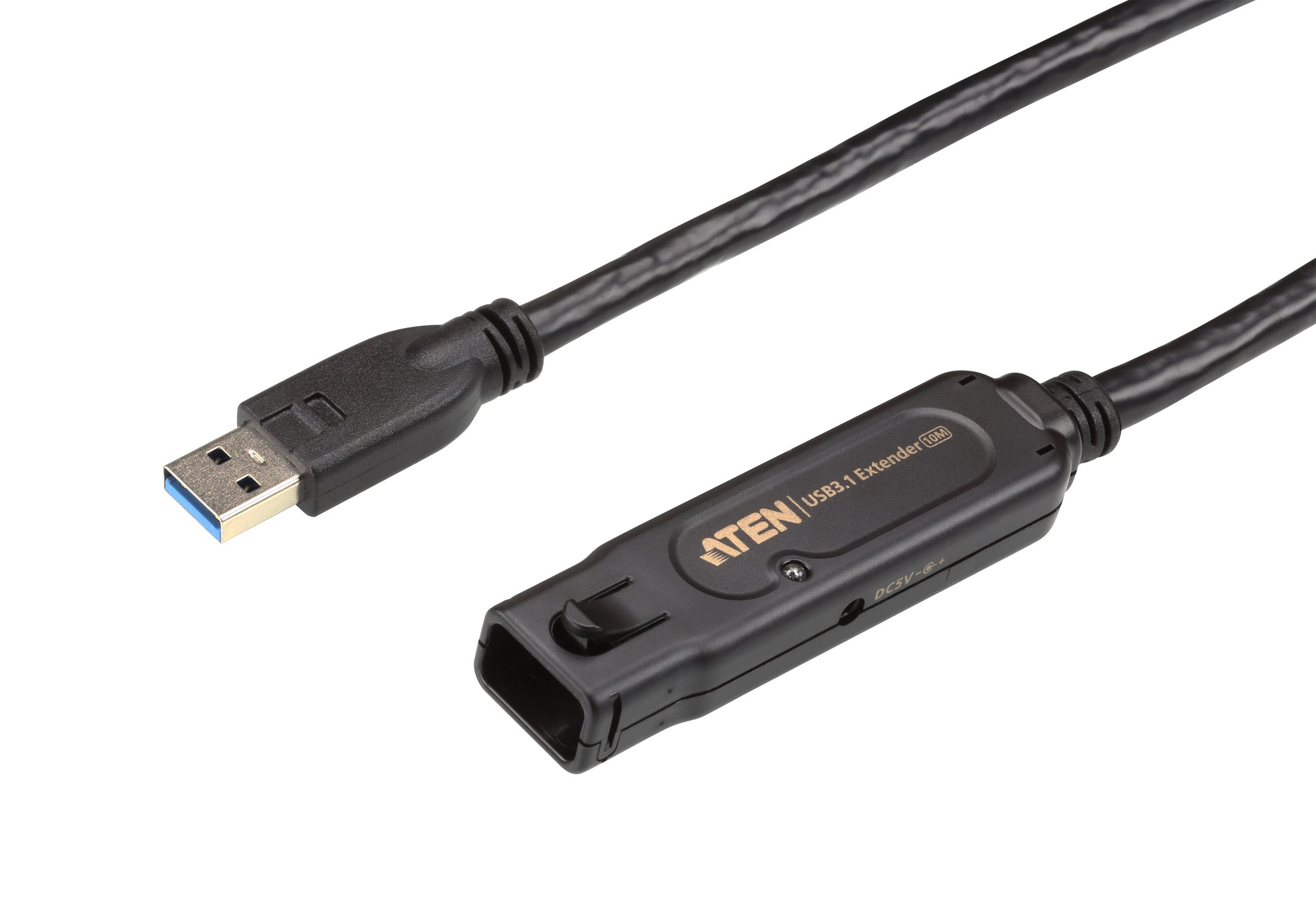ATEN USB-A Verlängerungskabel (Stecker auf Buchse) – USB 3.2 Gen 1 (5 Gbit/s) – 10 m – Aktiv – Schwarz