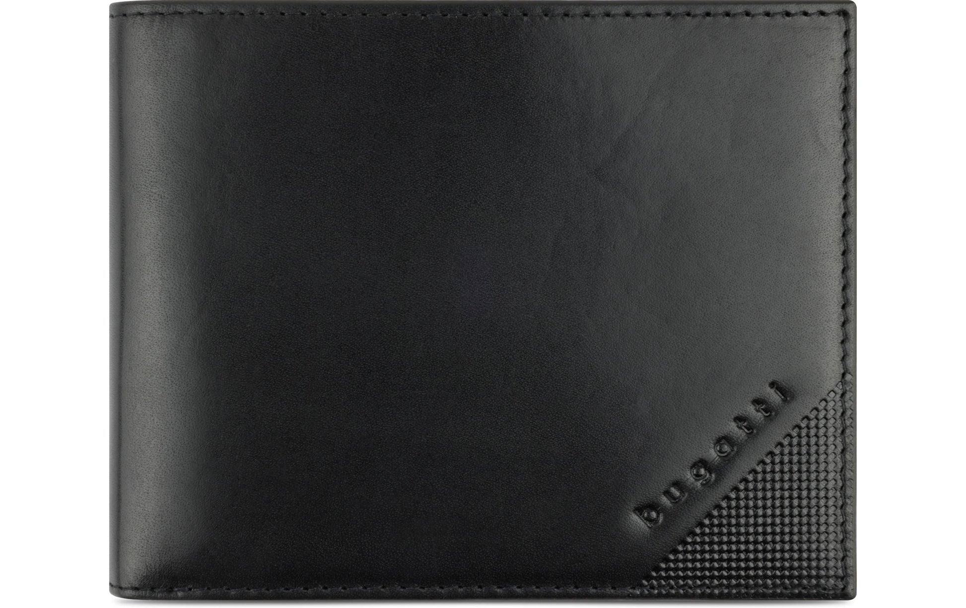 Bugatti cases Bugatti – Kartenetui Nobile – RFID-Schutz, Reissverschluss, Münzfach – 120×95×20 mm – Schwarz – Leder