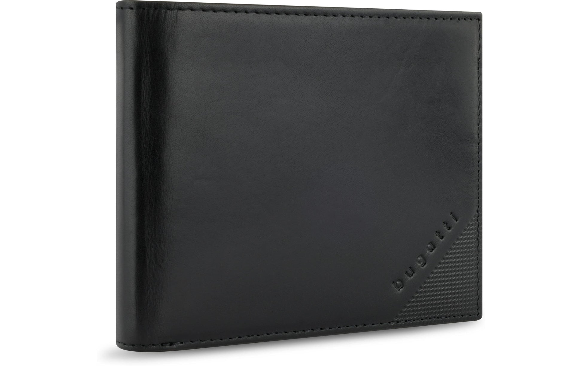 Bugatti cases Bugatti – Kartenetui Nobile – RFID-Schutz, Reissverschluss, Münzfach – 120×95×20 mm – Schwarz – Leder
