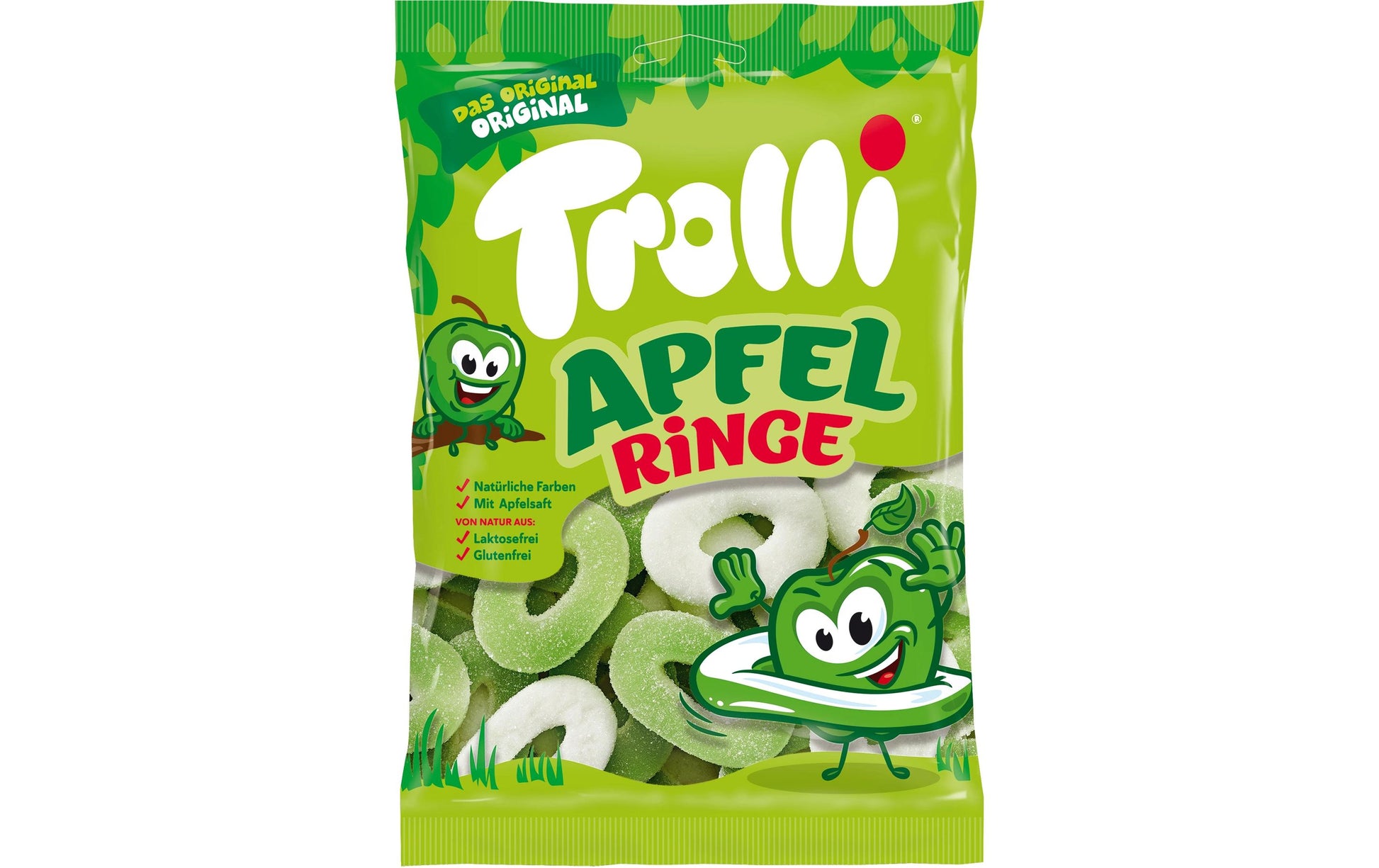 Trolli Apfelringe Gummibonbons – mit Vitaminen – 200 g
