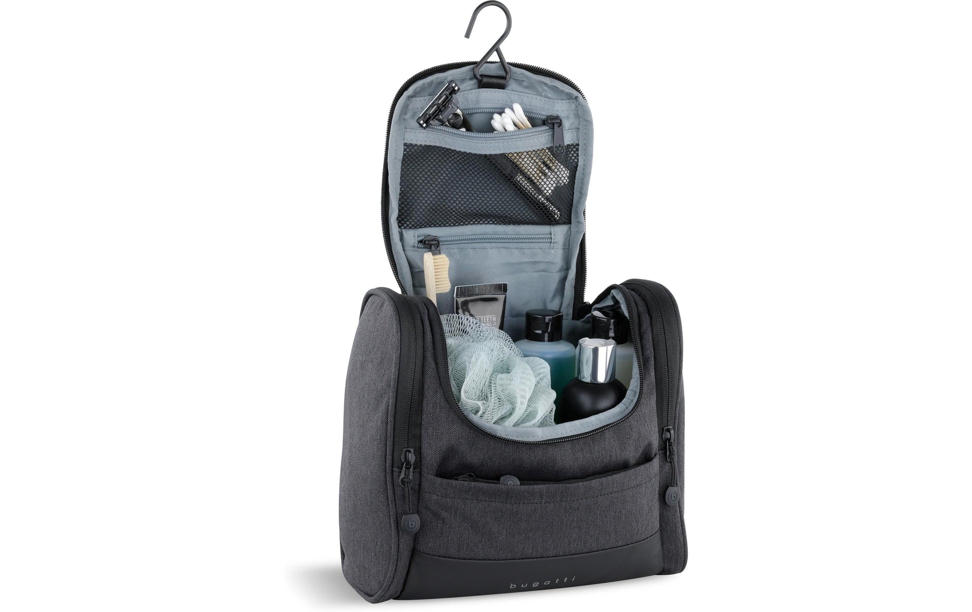 Bugatti cases Bugatti – Kulturbeutel – 230×220×100 mm – Anthrazit, Soft Shell – 1 Stk.