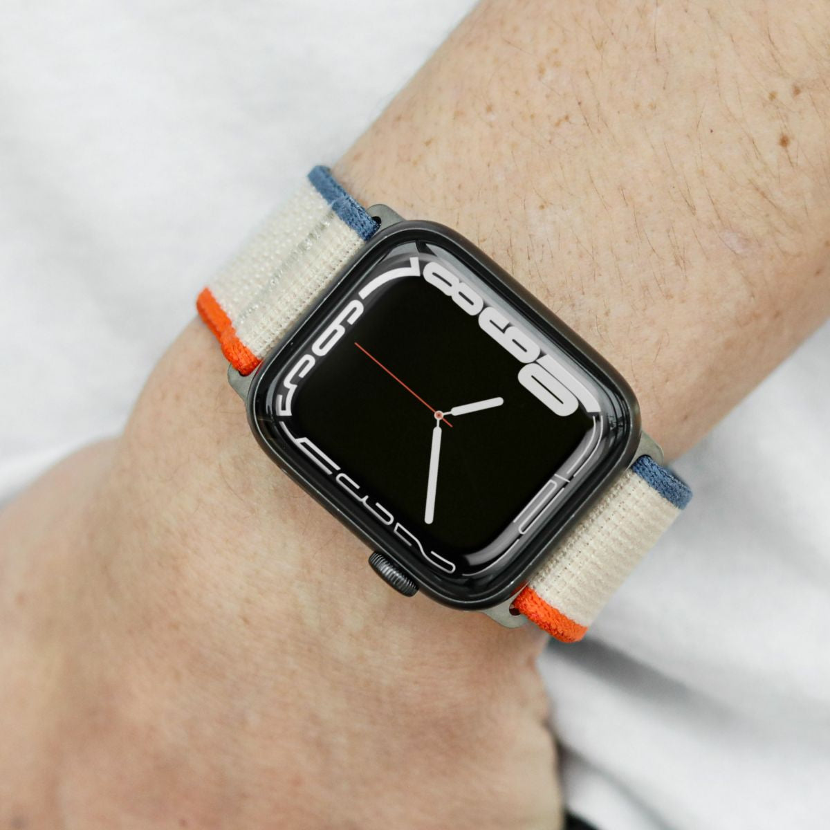 Vonmählen Trekking Case 1 – Armband – für Apple Watch 38 mm, 40 mm, 41 mm, Beige/Orange, Nylon