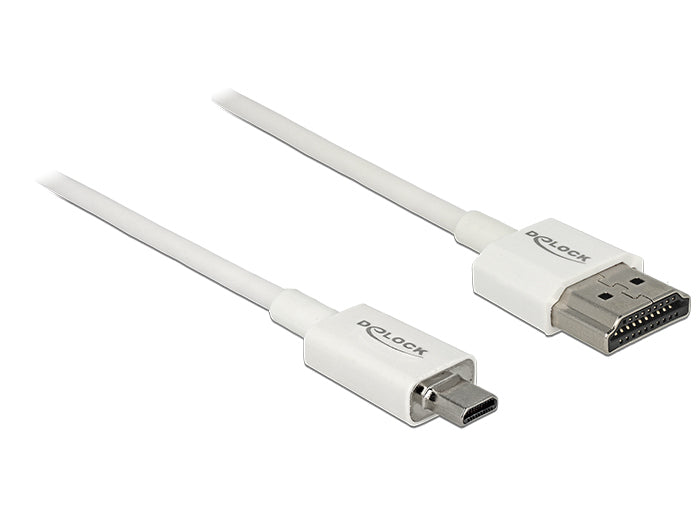 DeLOCK HDMI-Kabel, Micro HDMI, Weiss