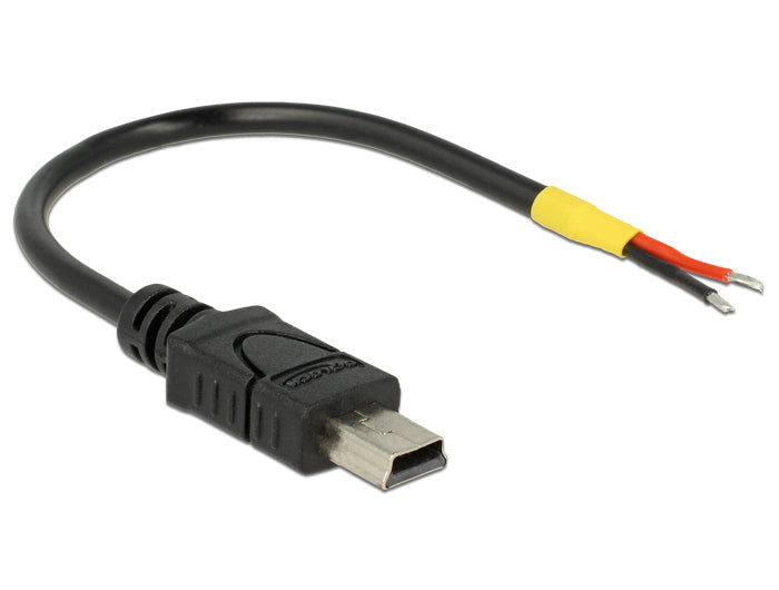 DeLOCK USB-Kabel – Mini-USB-B auf offene Litzen – USB 2.0 (480 Mbit/s) – 0,1 m – Schwarz – für Raspberry Pi
