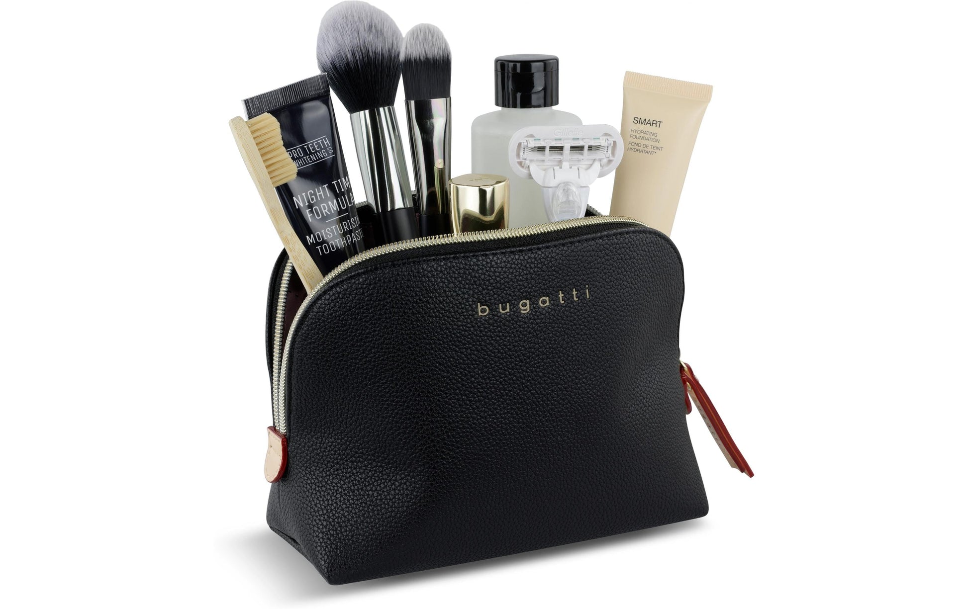 Bugatti cases Bugatti – Kosmetiktasche Ella – 16,5 × 21 × 9 cm – schwarz – Polyurethan (PU)