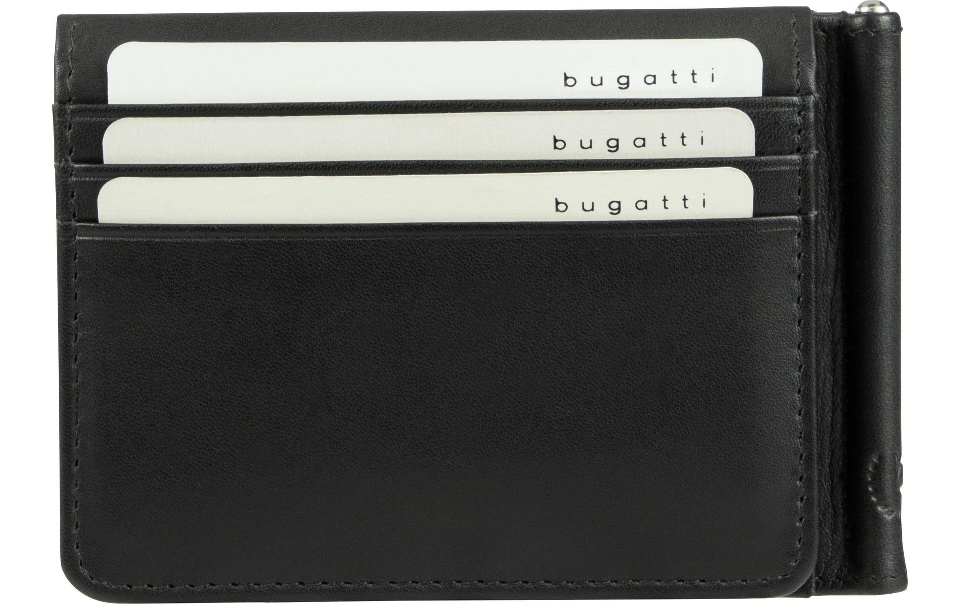 Bugatti cases Bugatti – Primo Clipbörse – mit Münzfach, Clipverschluss – 110×80×10 mm – Leder – Schwarz