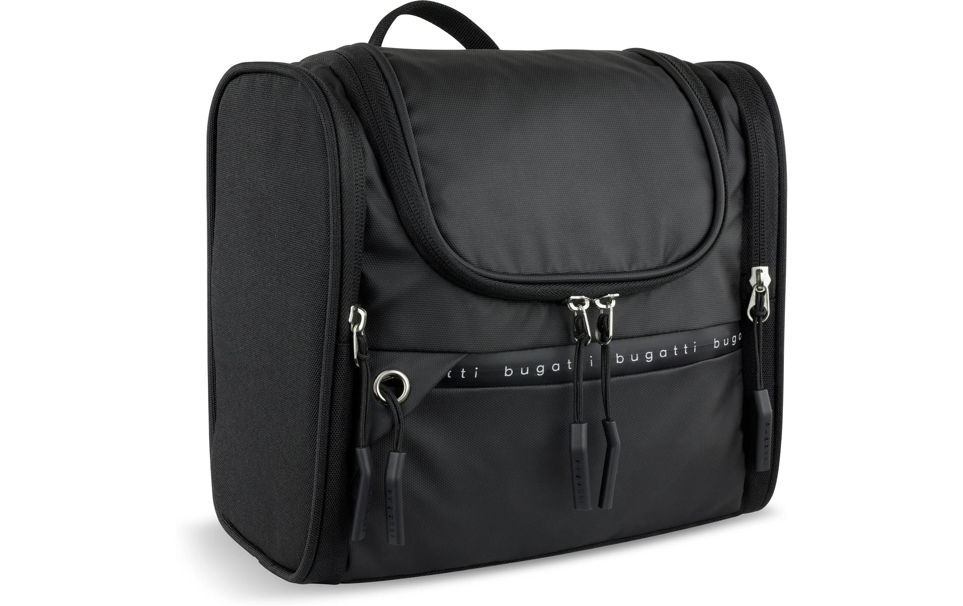 Bugatti cases Bugatti – BLANC DeLight Kulturtasche – mit Reissverschluss – 24,5×22,5×12 cm – Schwarz, Nylon – 1 Stk.