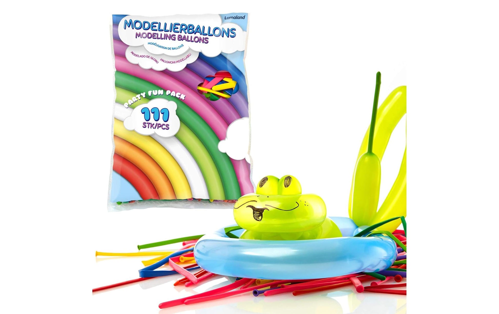 Lumaland Luftballons – mehrfarbig – 23 × 31 × 2,5 cm – Latex – 111 Stk