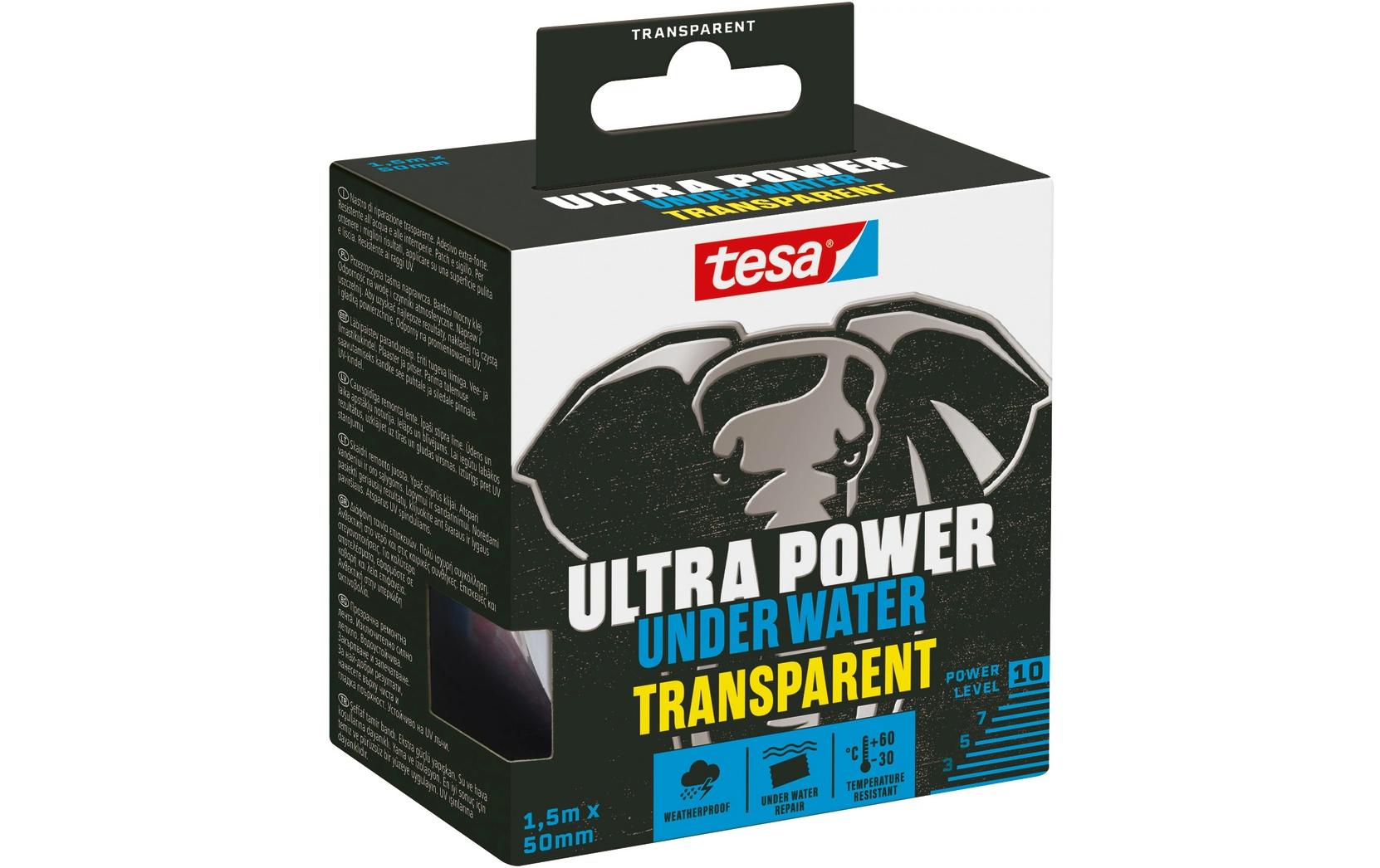 TESA Montageband – 50 mm × 1,5 m, Transparent, Innen- & Aussenbereich, Wasserfest