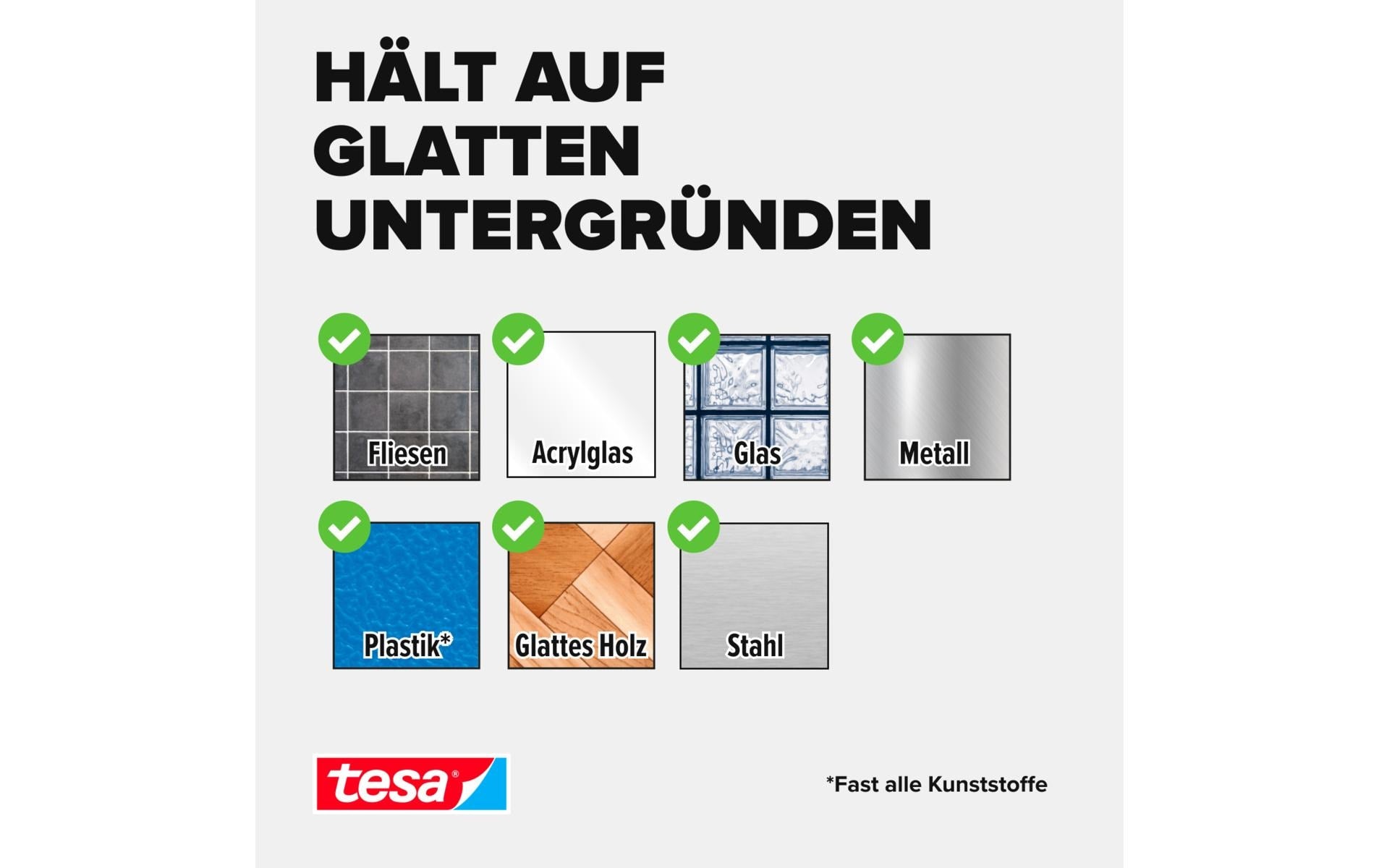 TESA Klebehaken – Kunststoff, Weiss – 3er-Pack