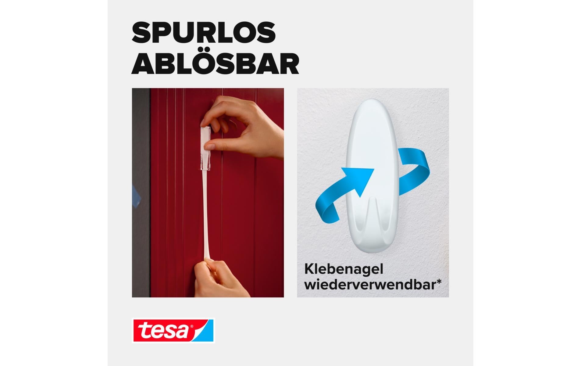 TESA Kleiderbügel – Kunststoff, weiss, 2,9 × 10,5 × 3,9 cm – 1er-Pack