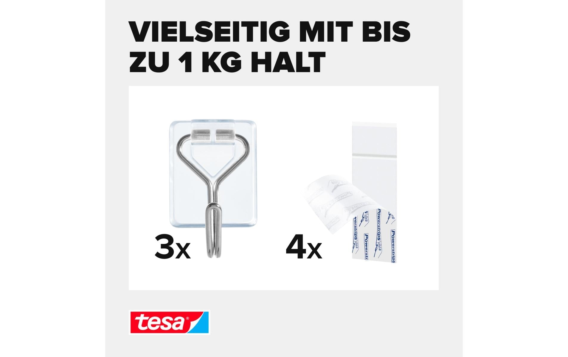 TESA Kleiderbügel – Kunststoff, transparent – 3er-Pack