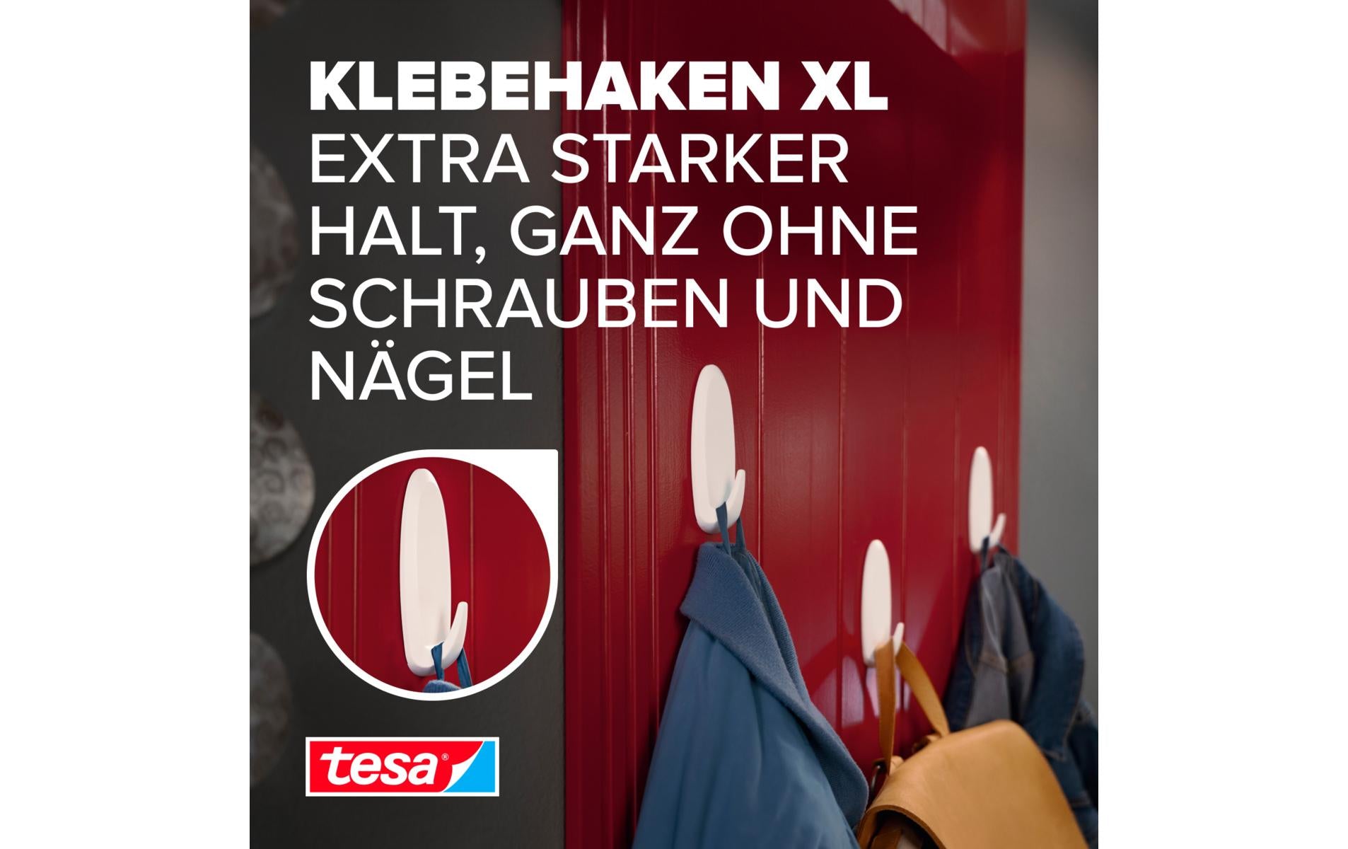 TESA Kleiderbügel – Kunststoff, weiss, 2,9 × 10,5 × 3,9 cm – 1er-Pack