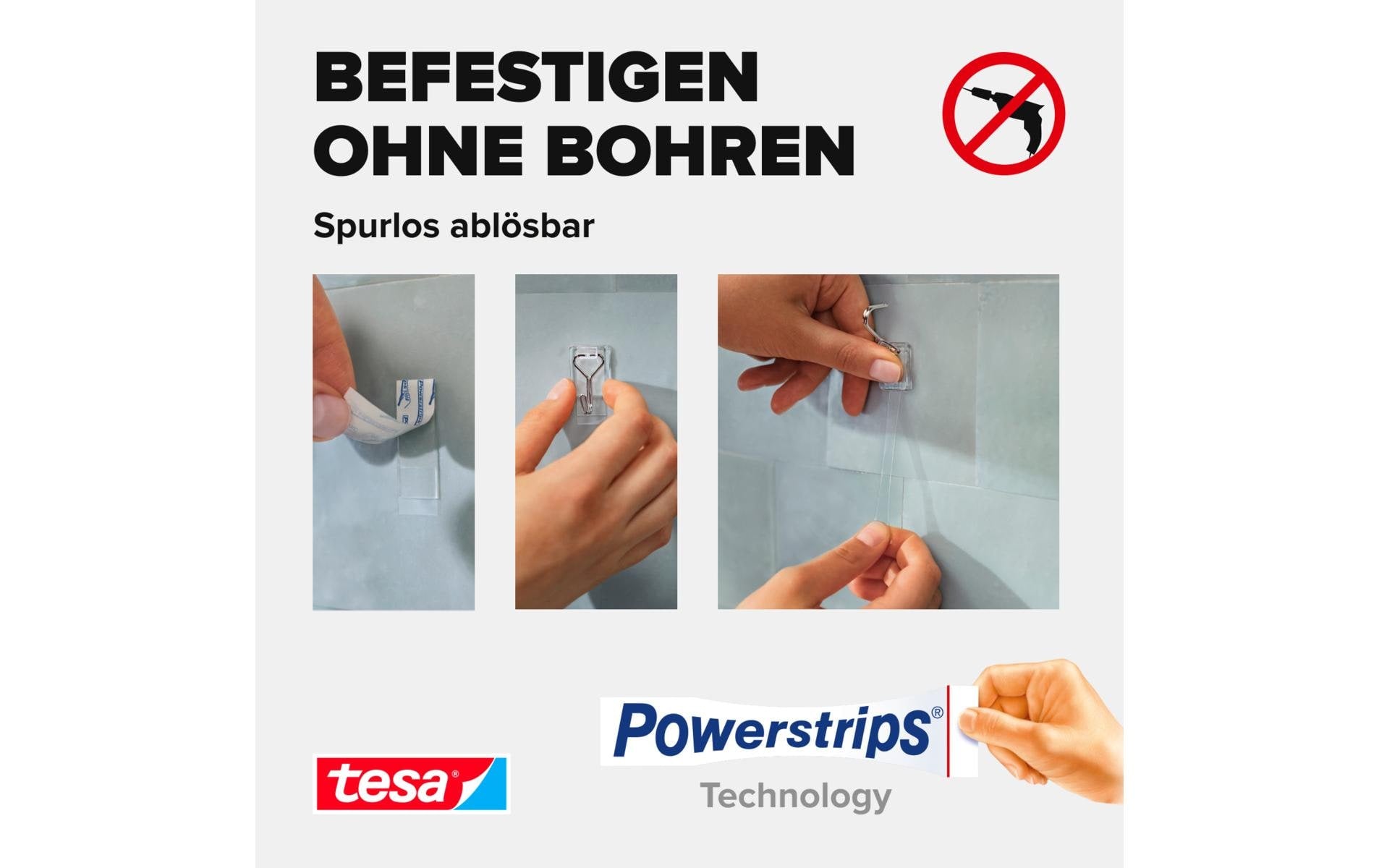TESA Kleiderbügel – Kunststoff, transparent – 3er-Pack