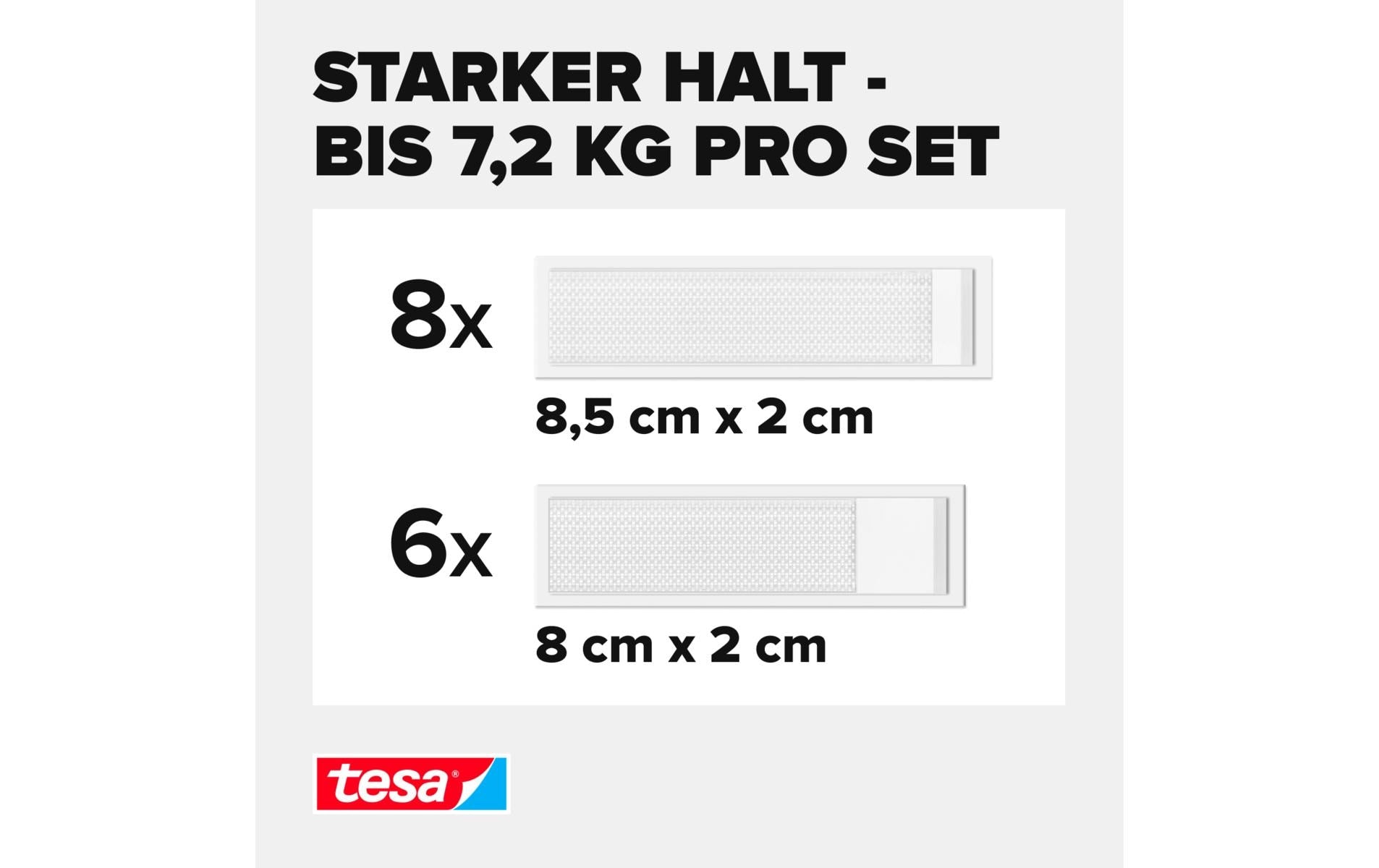 TESA Powerstrips CLICK Montagestreifen – weiss, bis 7,2 kg, 28 Stk., für Innen