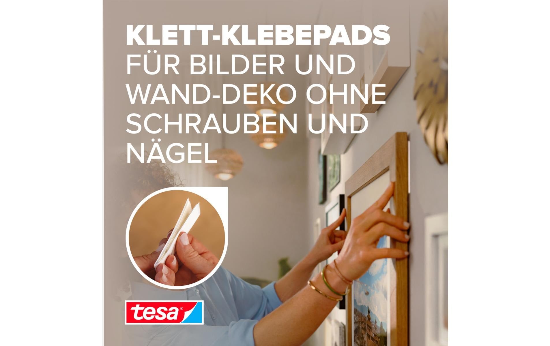TESA Powerstrips CLICK Montagepad – 20 × 85 mm, weiss, bis 7,2 kg, 32 Stk.