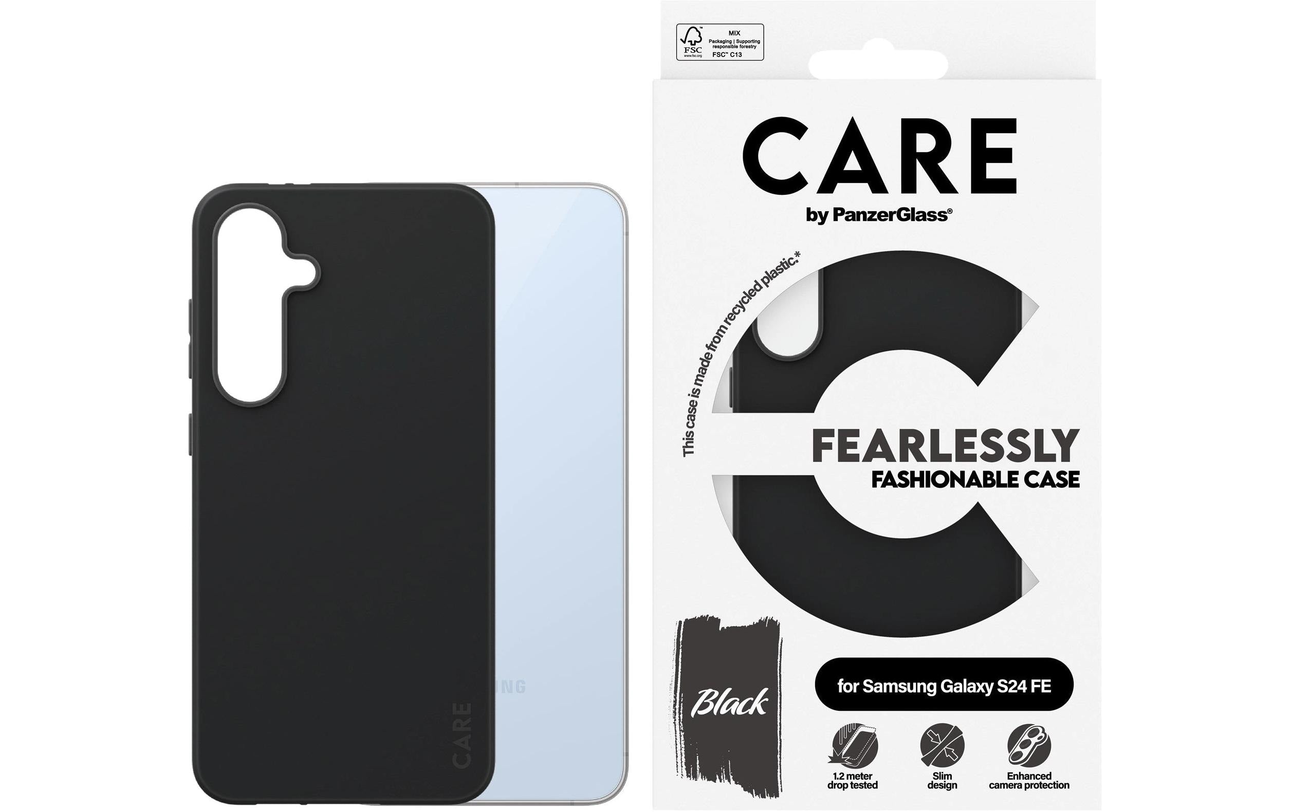 Care Backcover – für Samsung Galaxy S24 FE, Recycling-Kunststoff, schwarz