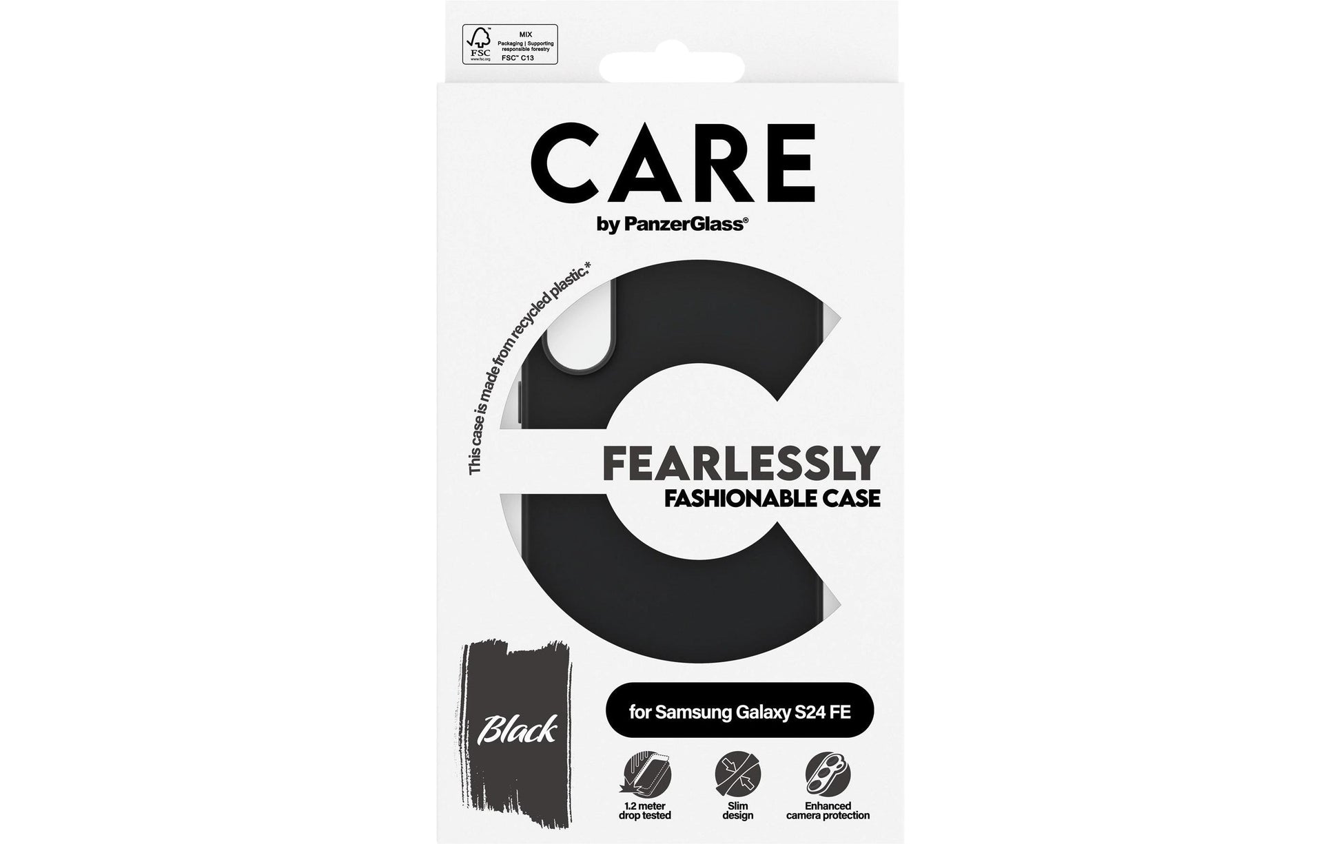 Care Backcover – für Samsung Galaxy S24 FE, Recycling-Kunststoff, schwarz