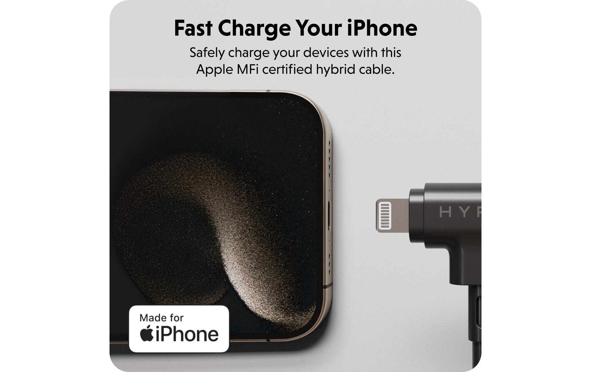 Hyper – USB-Kabel, USB-C zu Lightning, 1,5 m, USB 2.0, Ladekabel, für Android, iPadOS, iOS