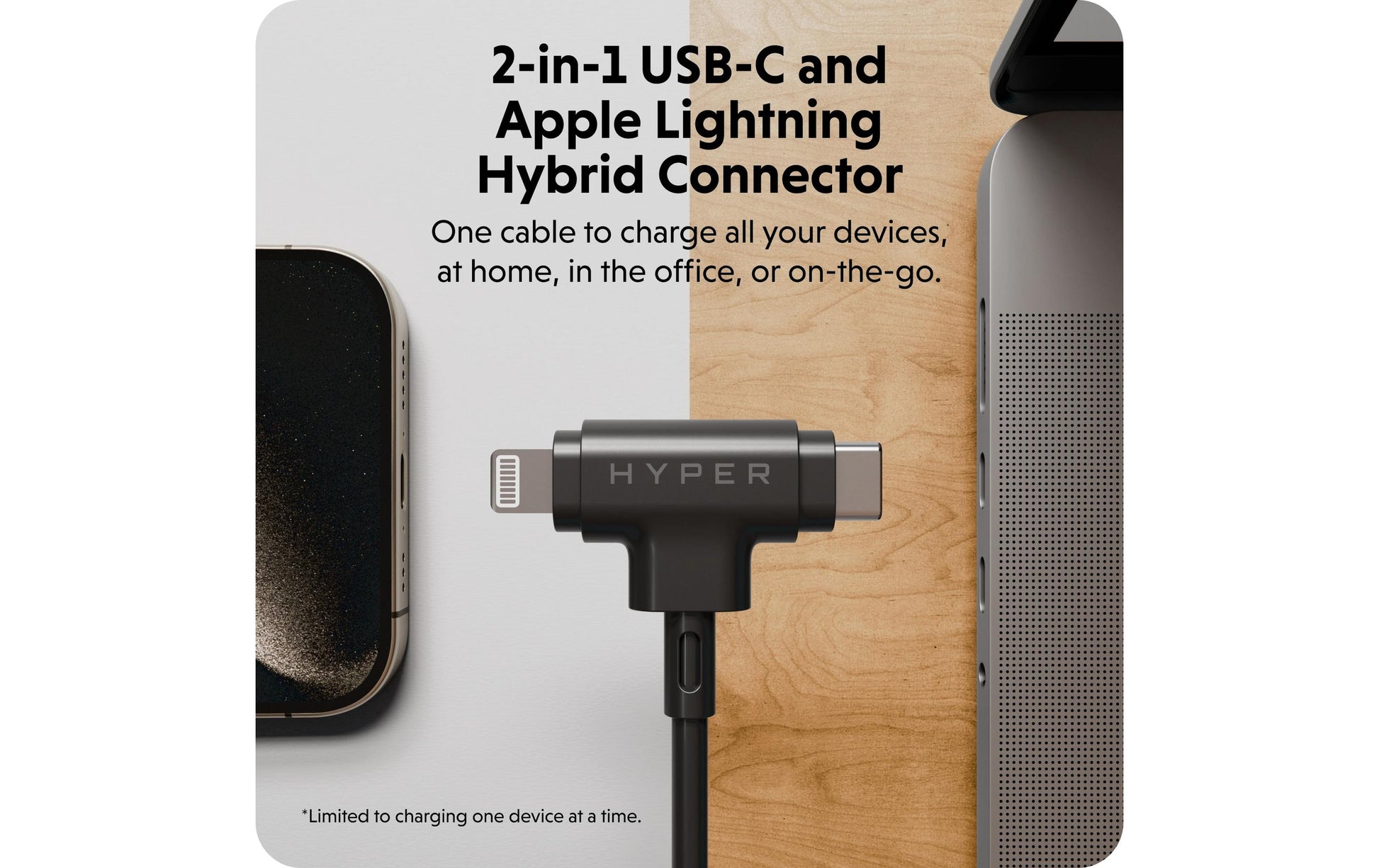 Hyper – USB-Kabel, USB-C zu Lightning, 1,5 m, USB 2.0, Ladekabel, für Android, iPadOS, iOS