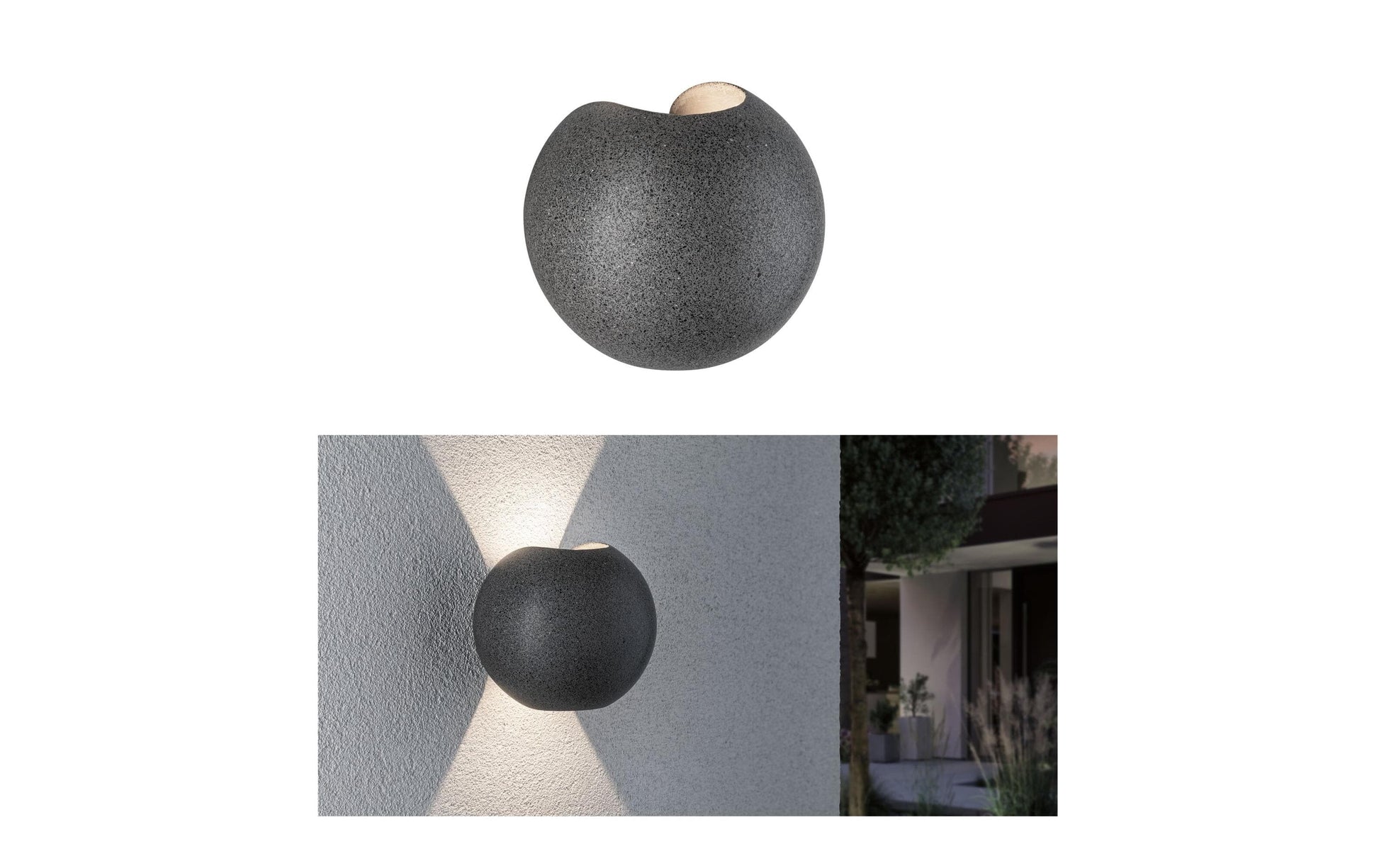 Paulmann Aussenwandleuchte – 5,5 W – Warmweiss, 3000 K – IP65 – Netzbetrieb – Schwarz – Beton, Edelstahl
